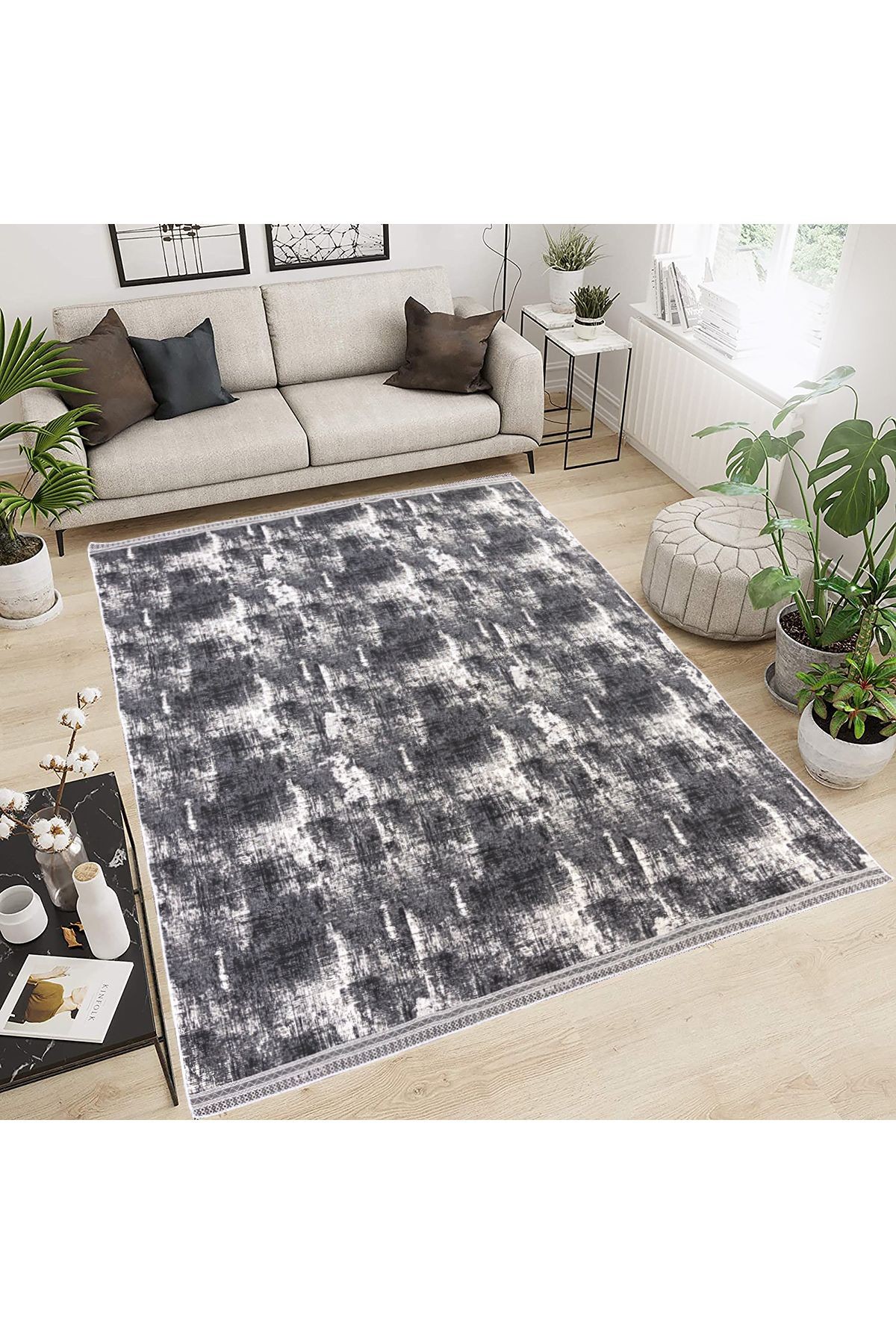 Modern Pamuklu Halı Örtüsü Savan 6m2 Dokuma 200x300 Lastiksiz
