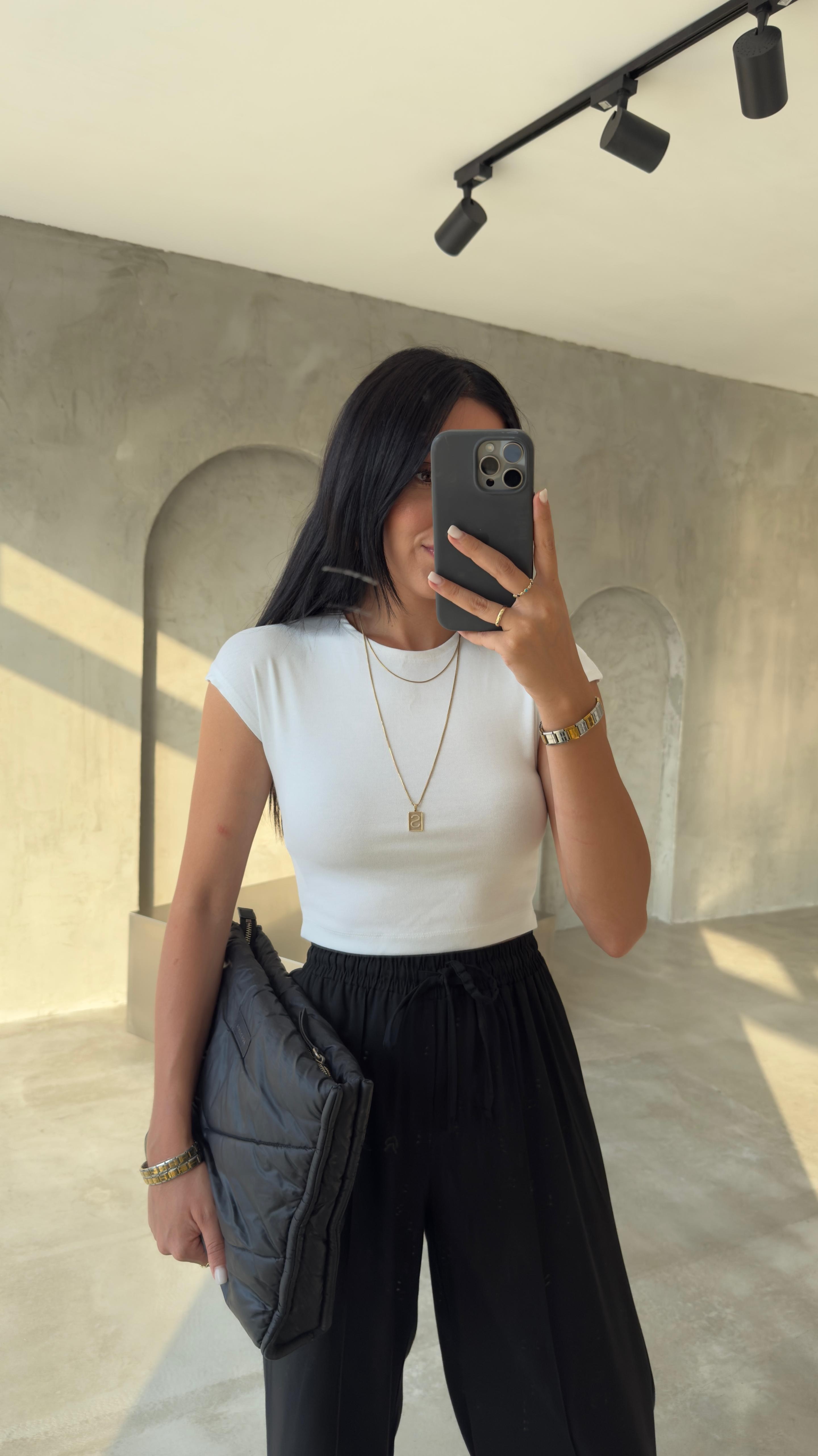 Pamuk ve Modal Karışımlı Crop Top (VNT30528)