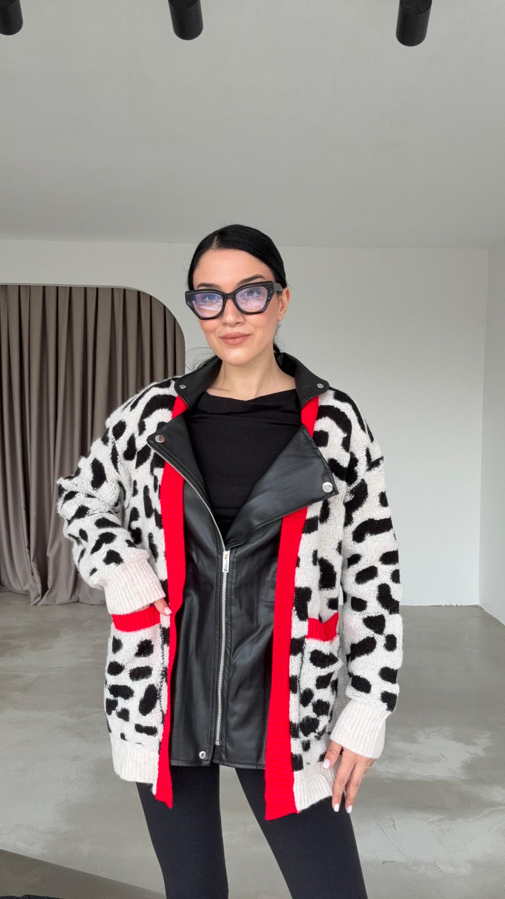 Deri Detaylı Hırka (VNT0019)