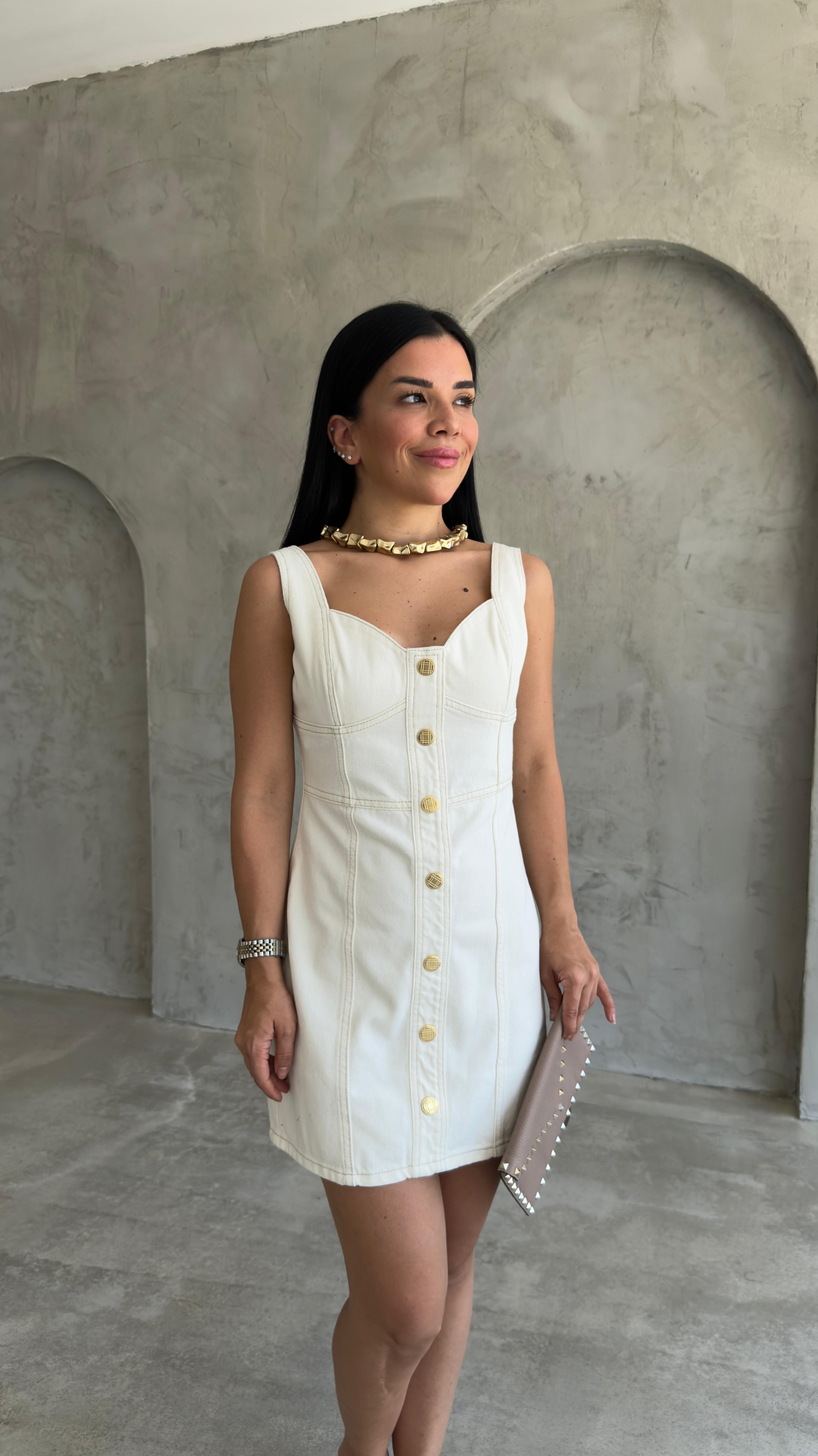 Marka Model Gold Düğmeli Elbise