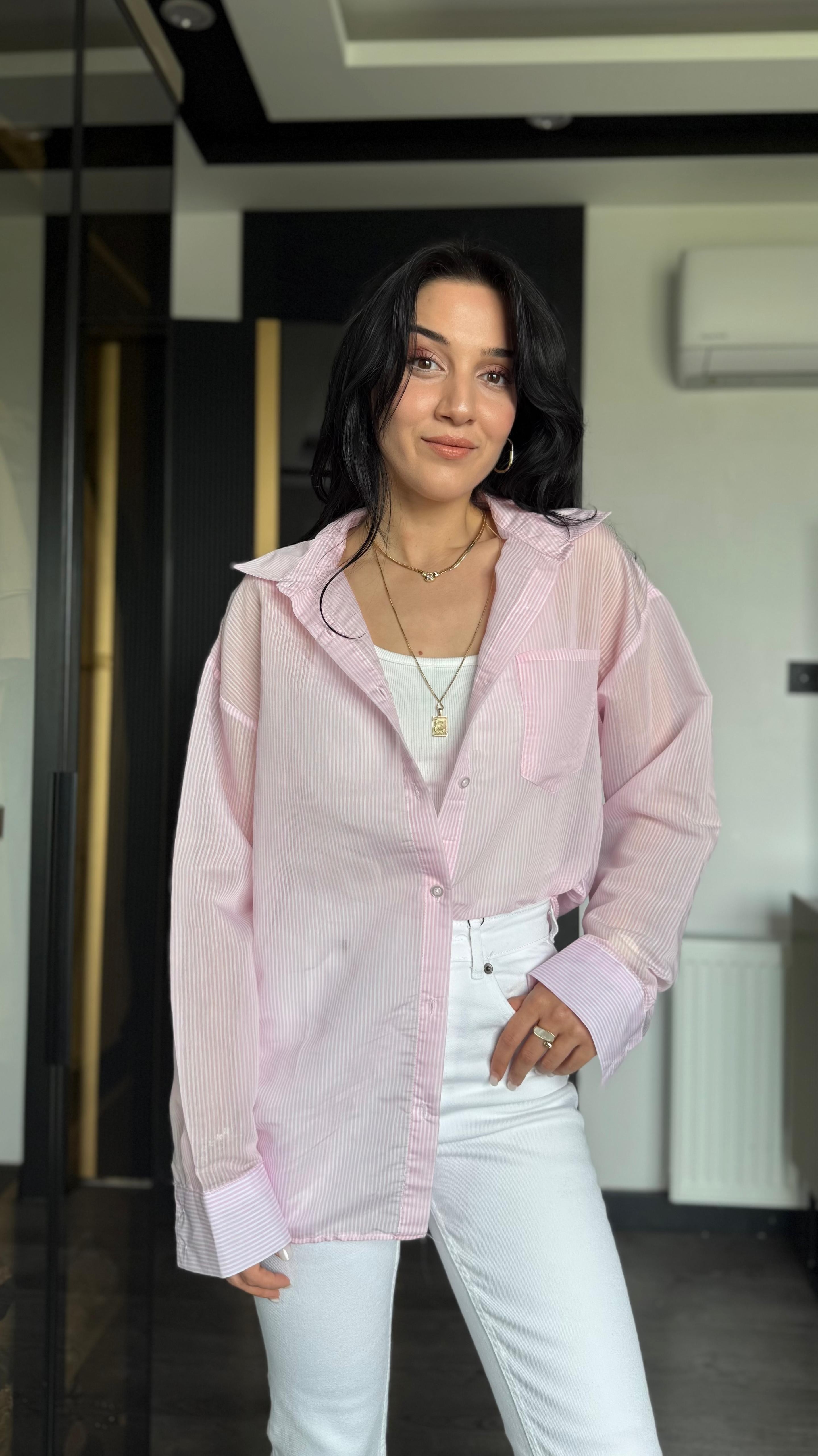 Orijinal Marka Çizgili Gömlek