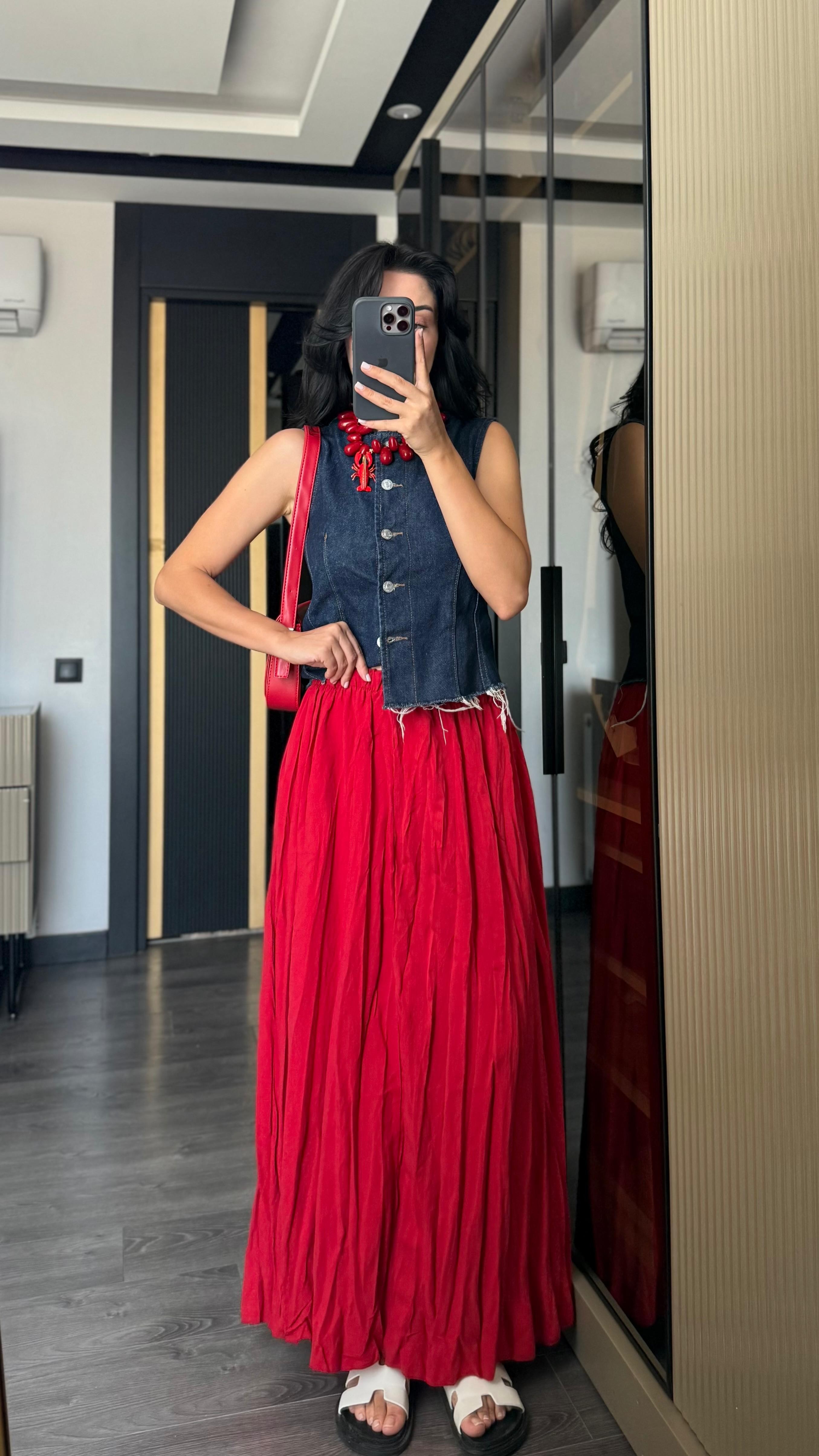 Kırışık Kumaş Etek (VNTBP)
