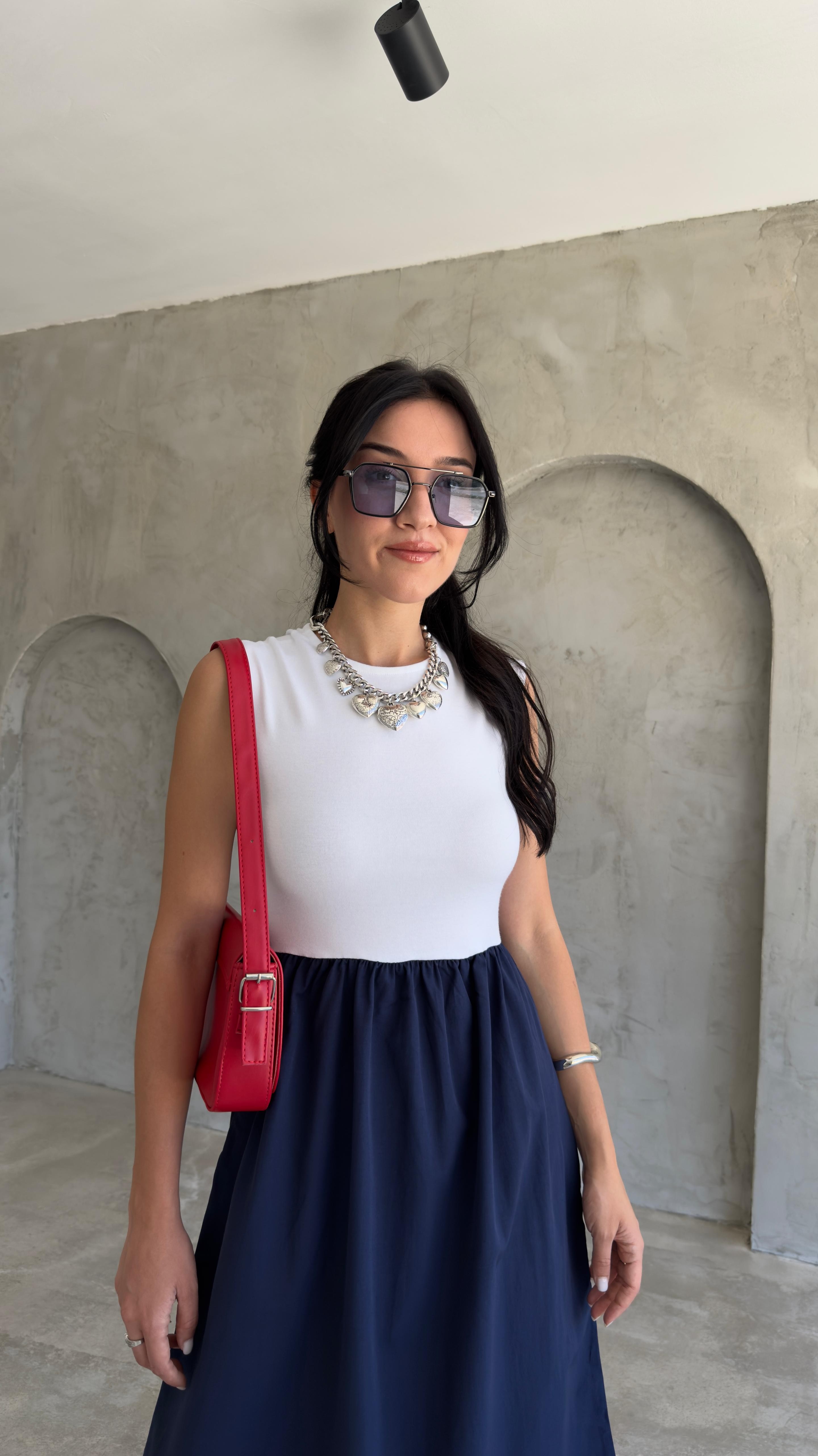Bel Lastik Detaylı Elbise (VNT17455)