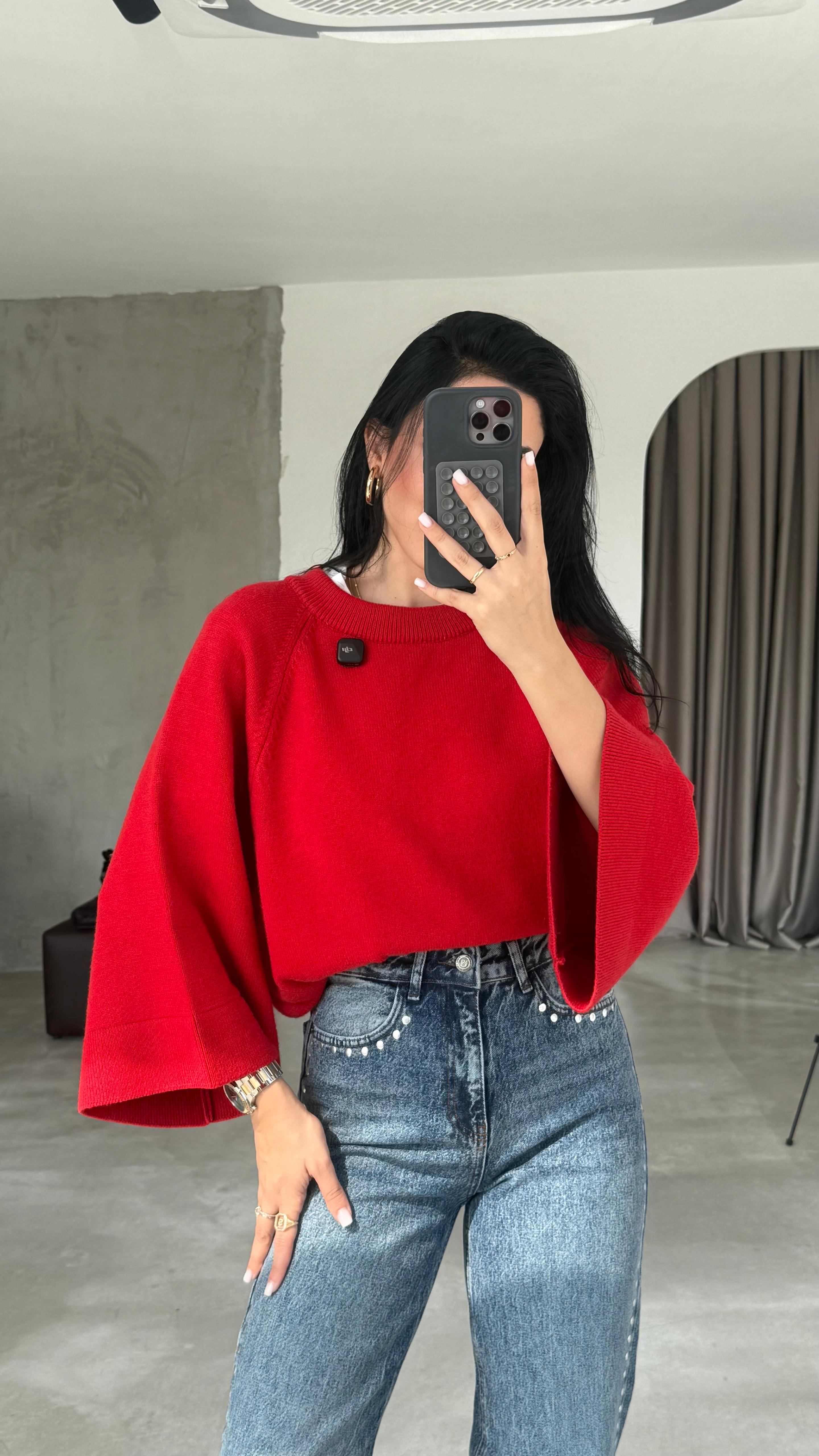 Wide Leg Taşlı Jean (VNT1005)