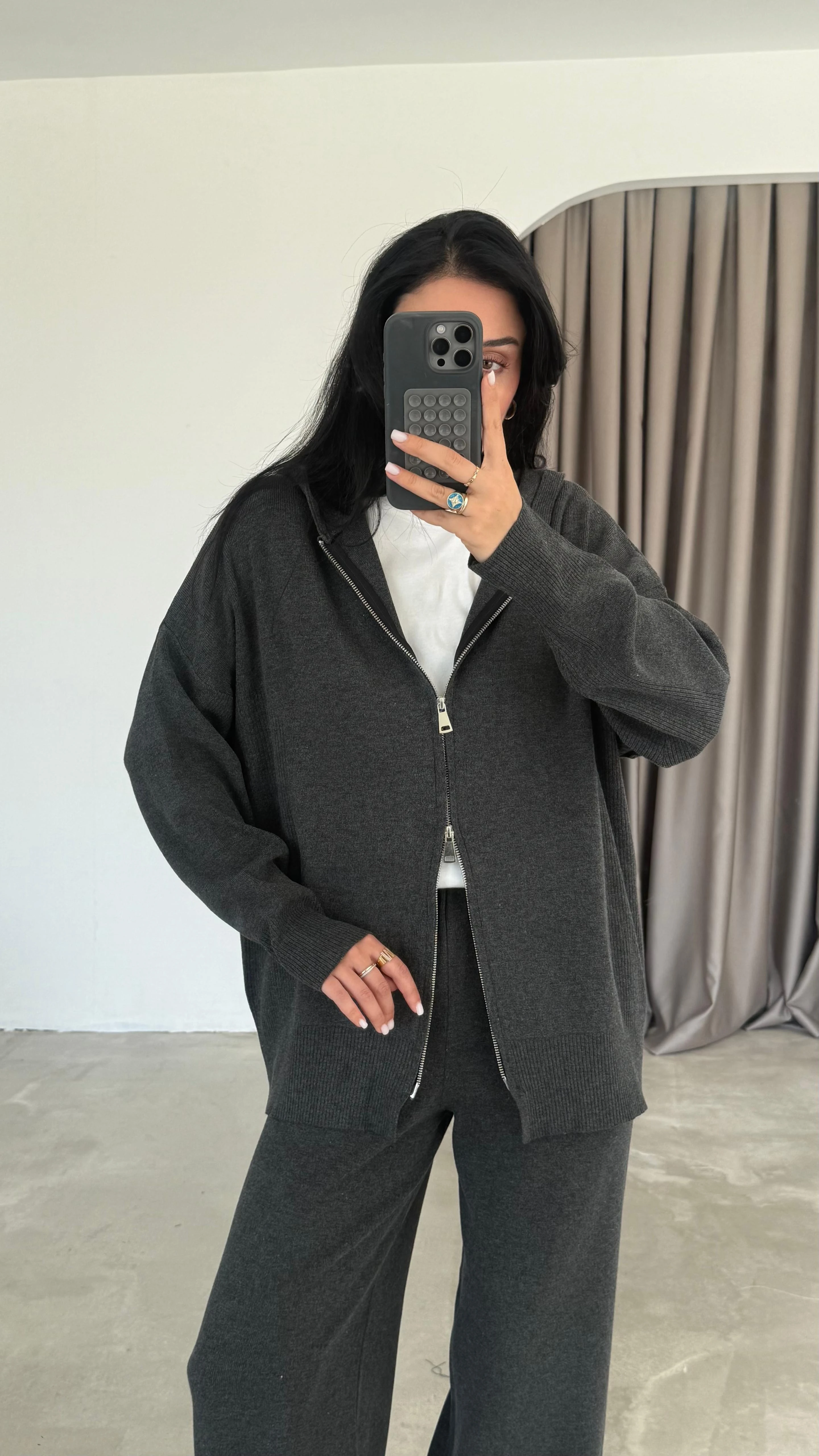 Kapüşonlu Triko Takım