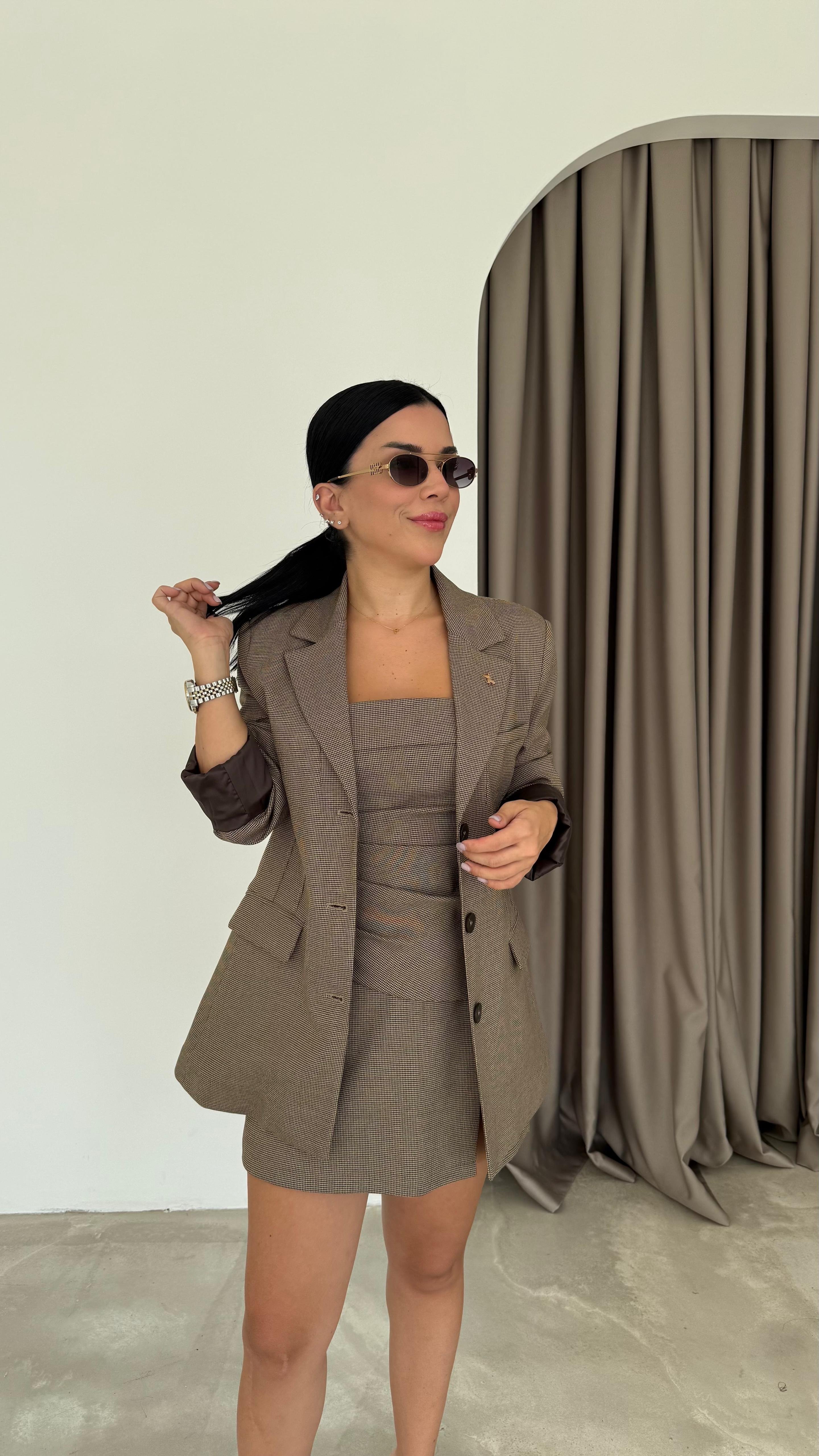 Ekose Blazer Ceket (VNT00806)