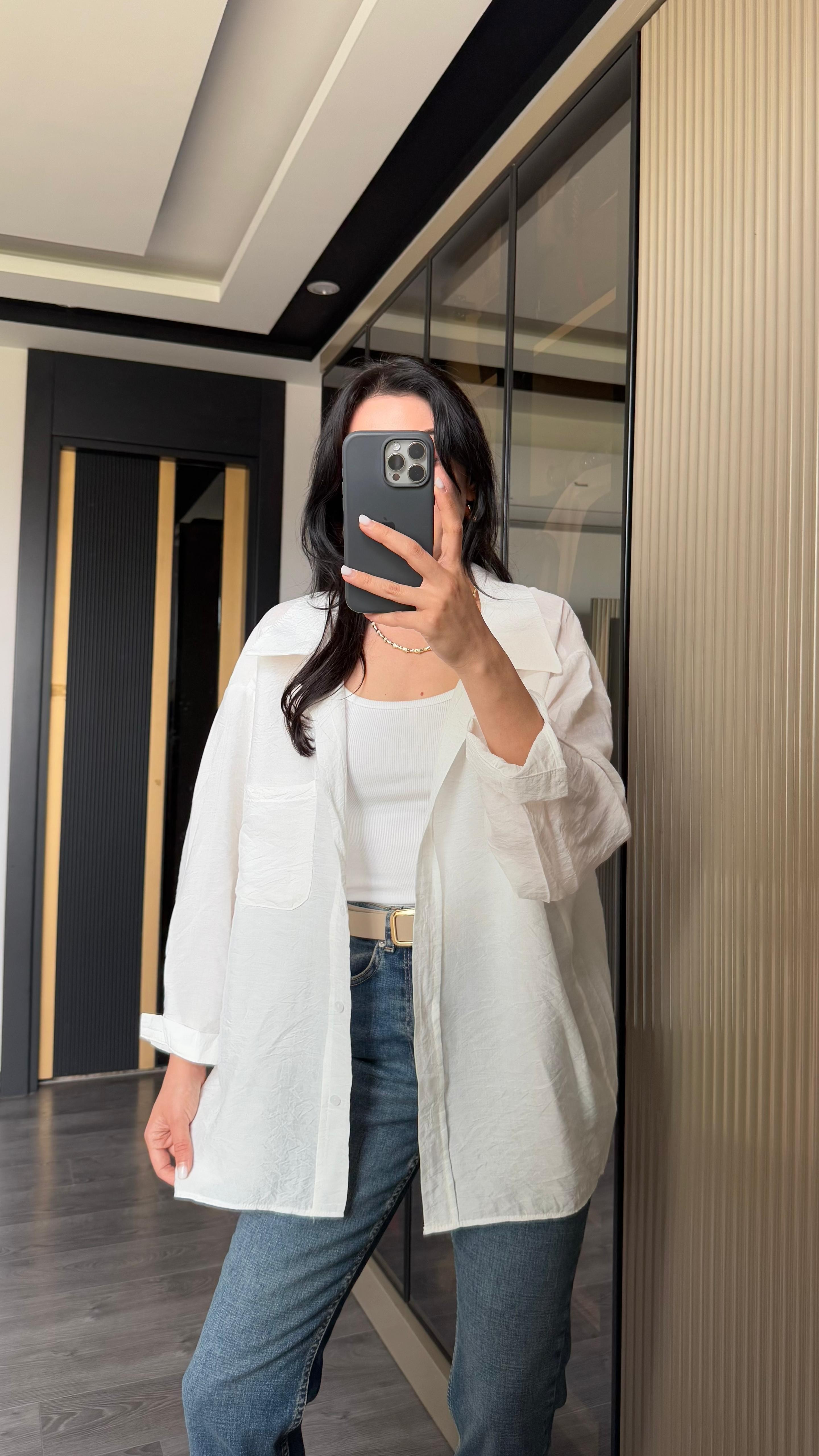 Oversize Tensel Gömlek 