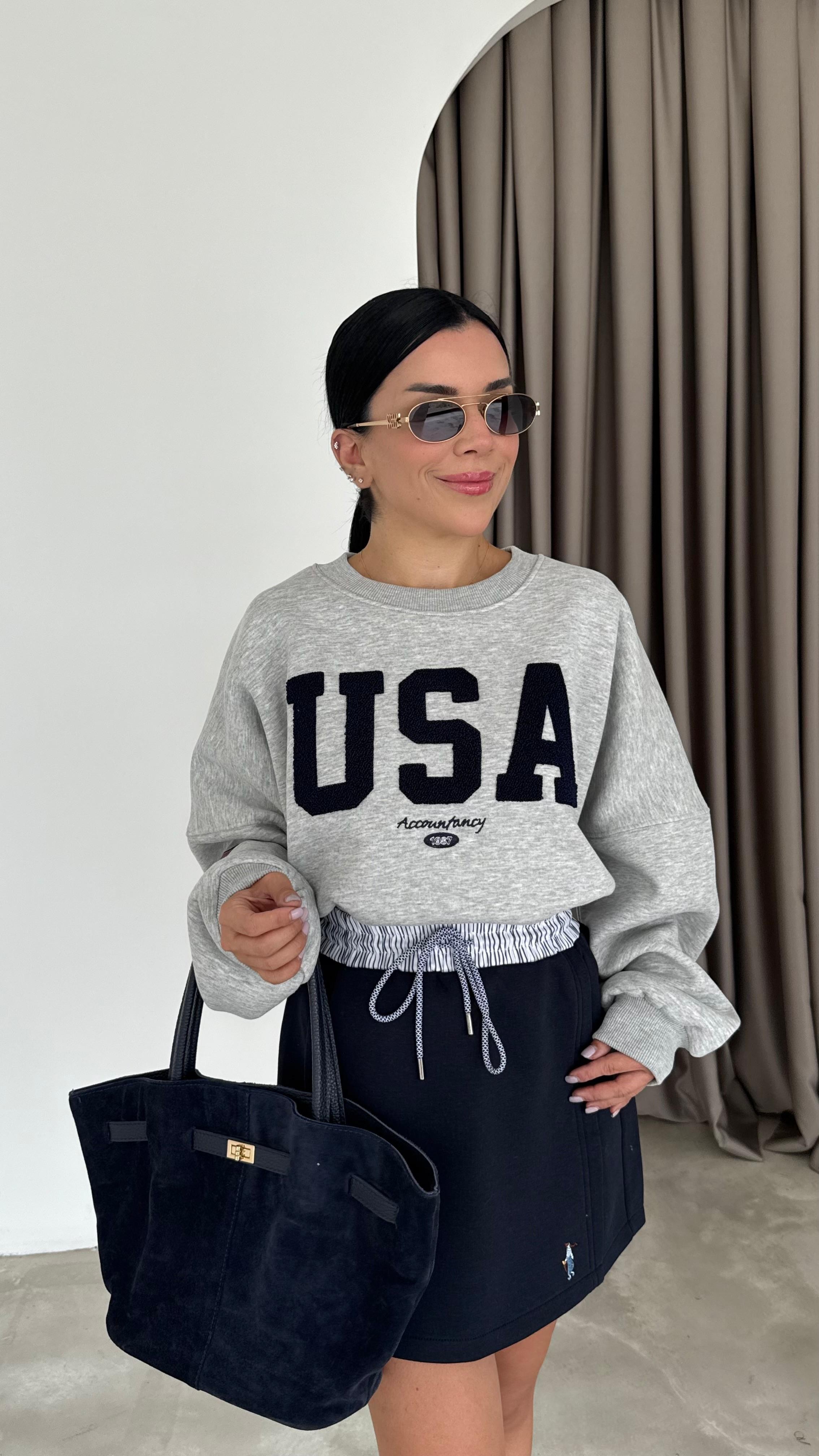 Kabartma Baskılı Sweatshirt (VNT00751)