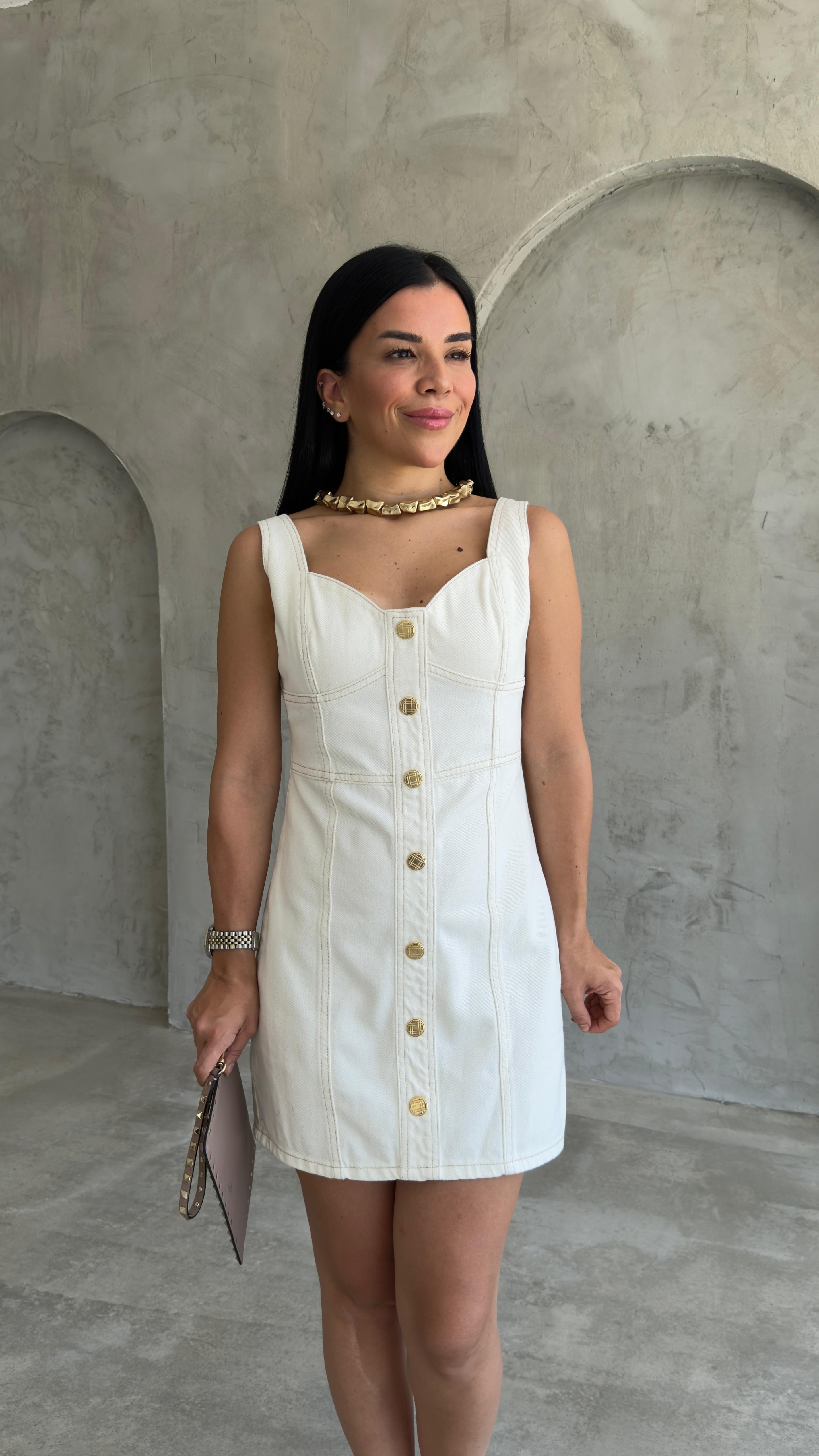 Marka Model Gold Düğmeli Elbise
