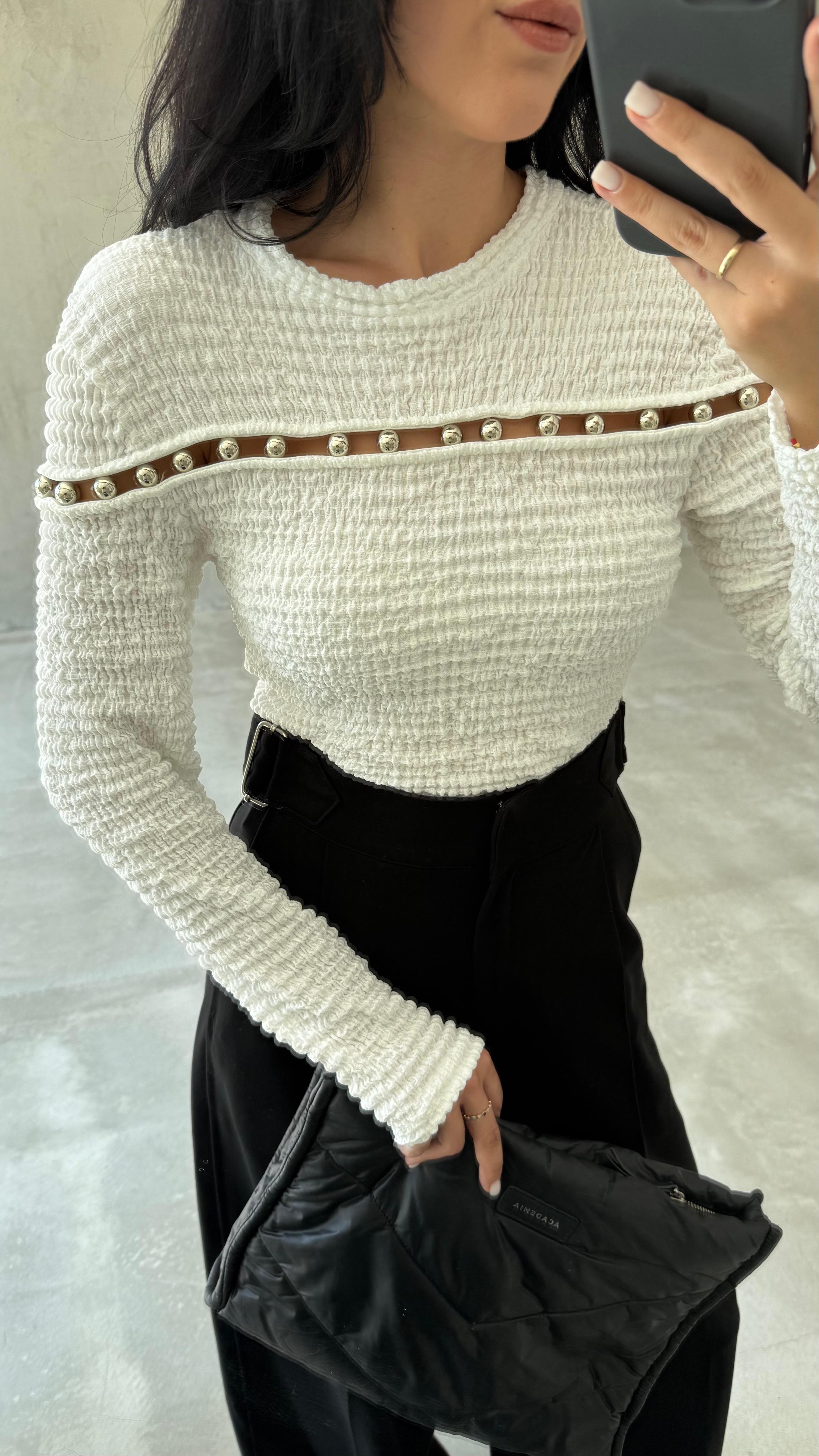 Boncuk Detaylı Bluz (VNTFC7091)