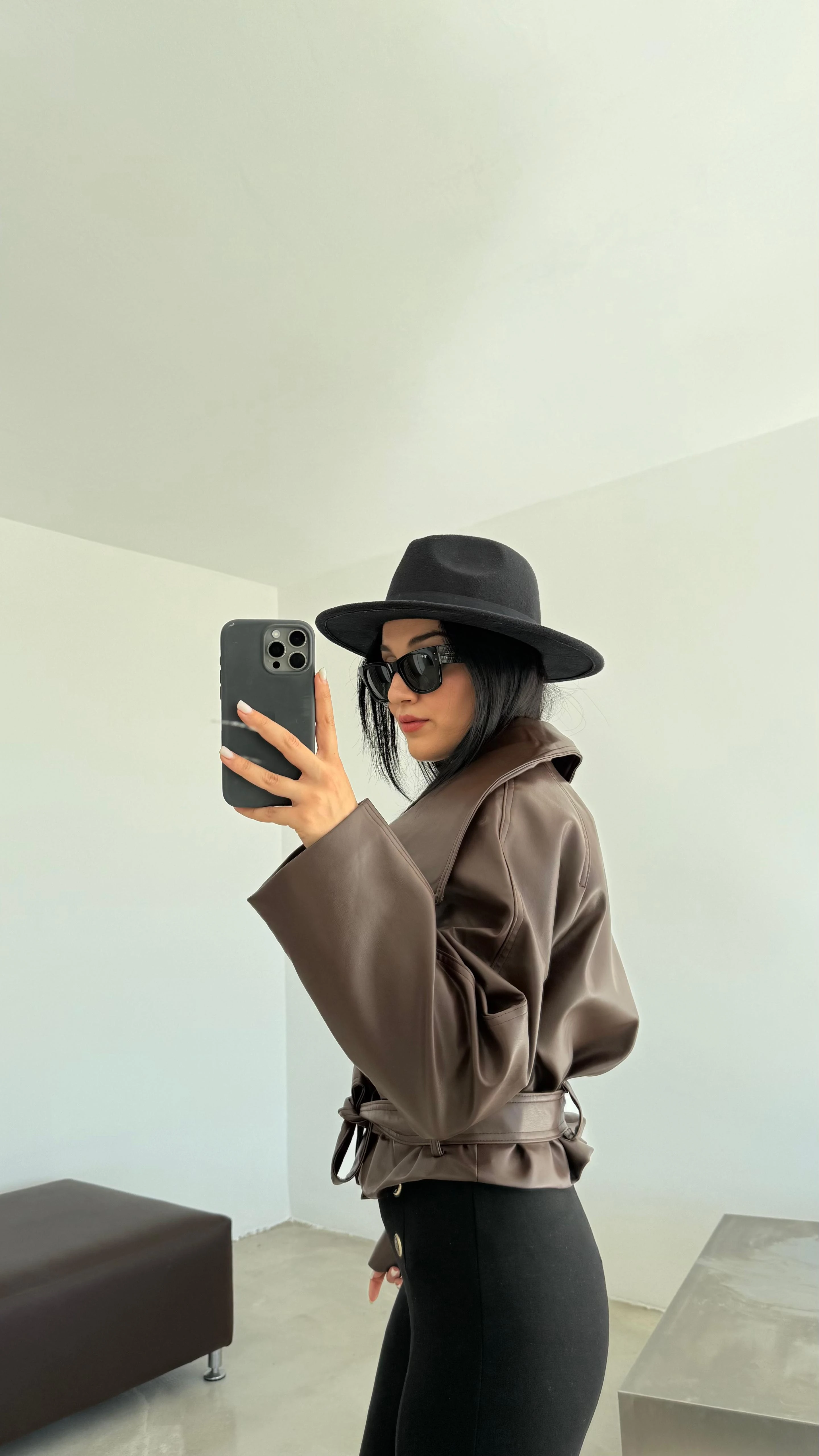 Reglan Kol Deri Ceket