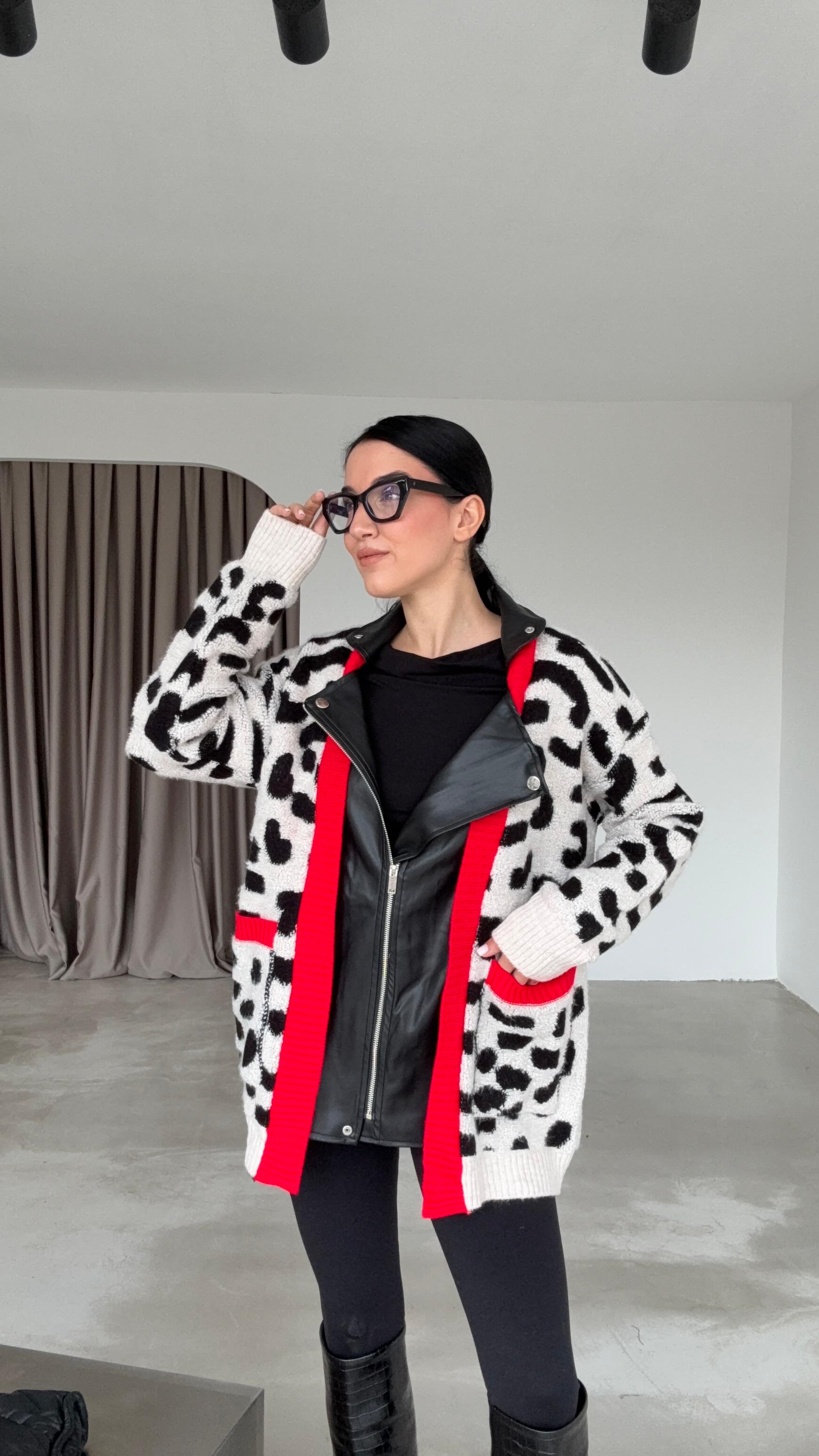 Deri Detaylı Hırka (VNT0019)