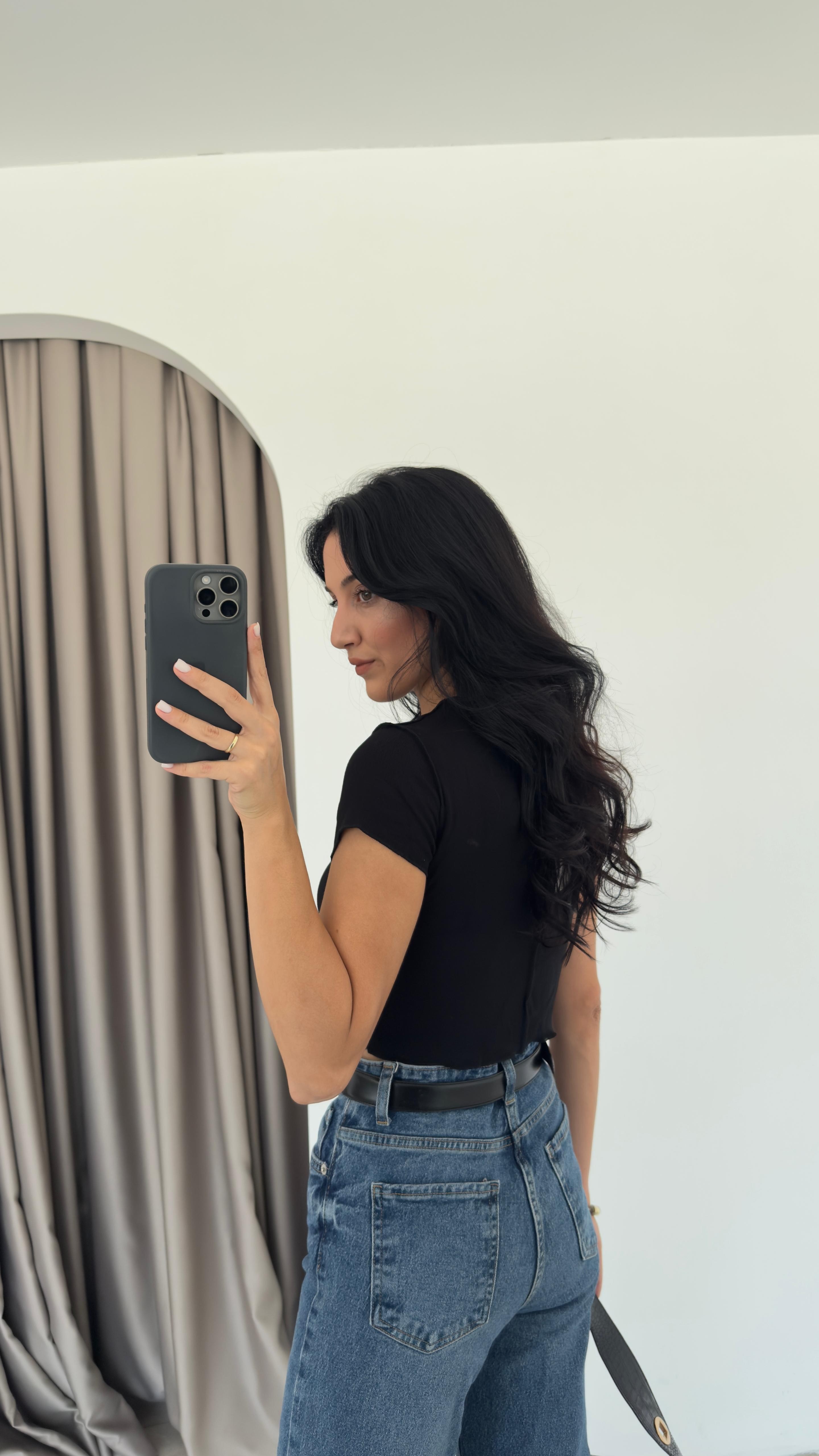 Yarım Kol Dikiş Detaylı Crop (VNTZR)