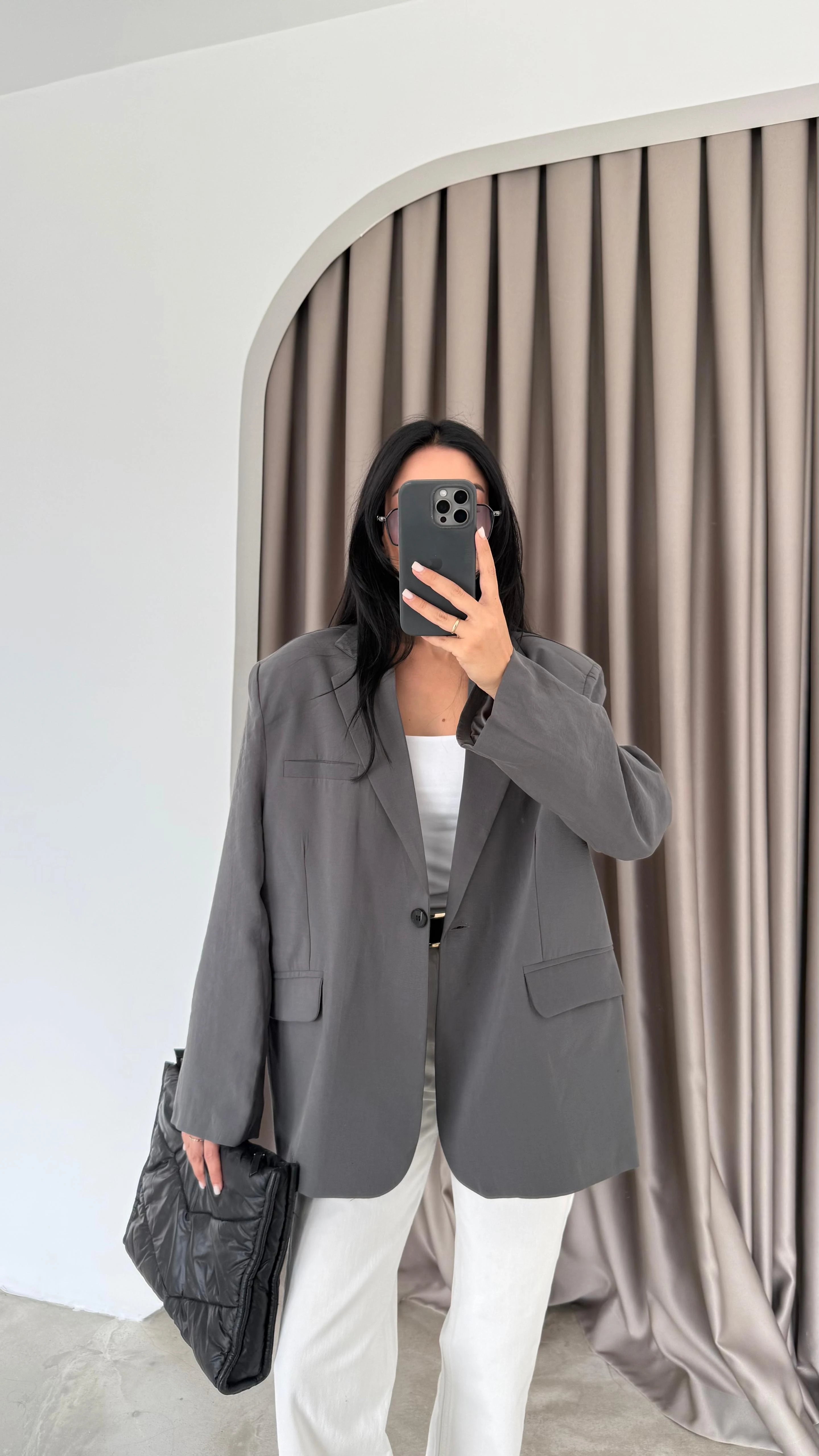 Tensel Oversize Blazer Ceket (VNT9549)