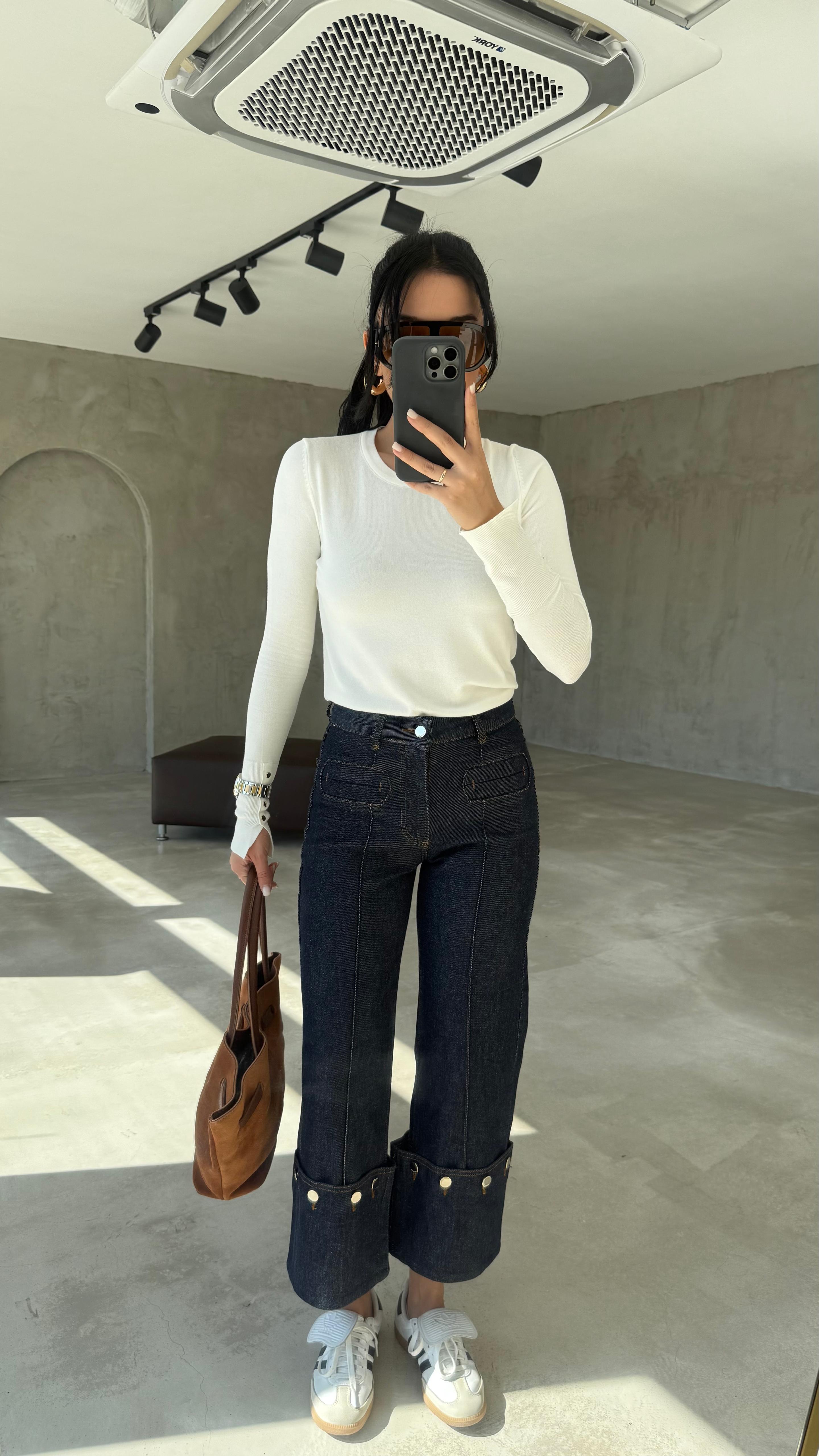 Paça Katlı Straıght Jean (VNT4362)