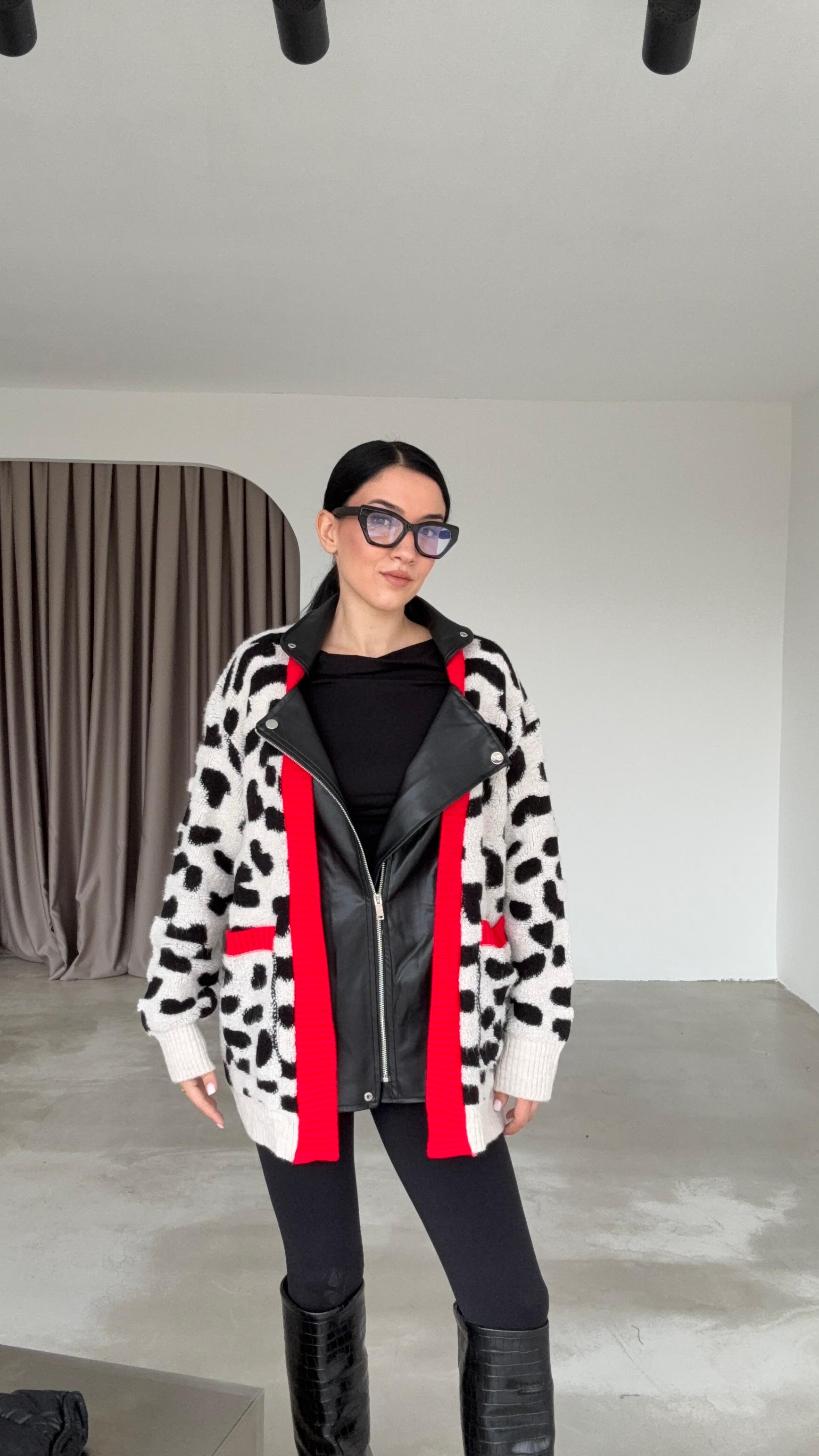 Deri Detaylı Hırka (VNT0019)