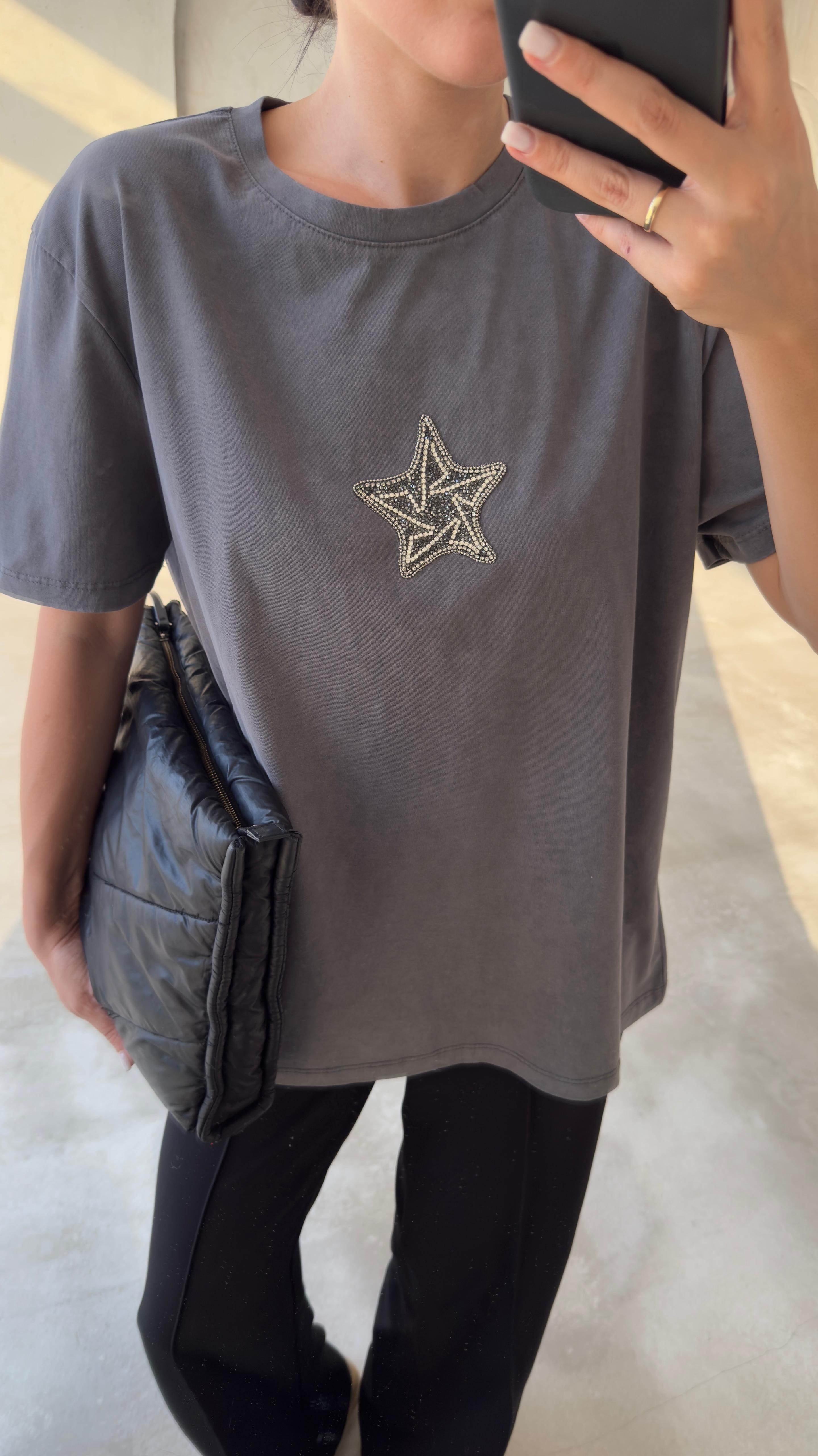 Orijinal Marka Yıldız İşlemeli Tshirt (VNTYLD)