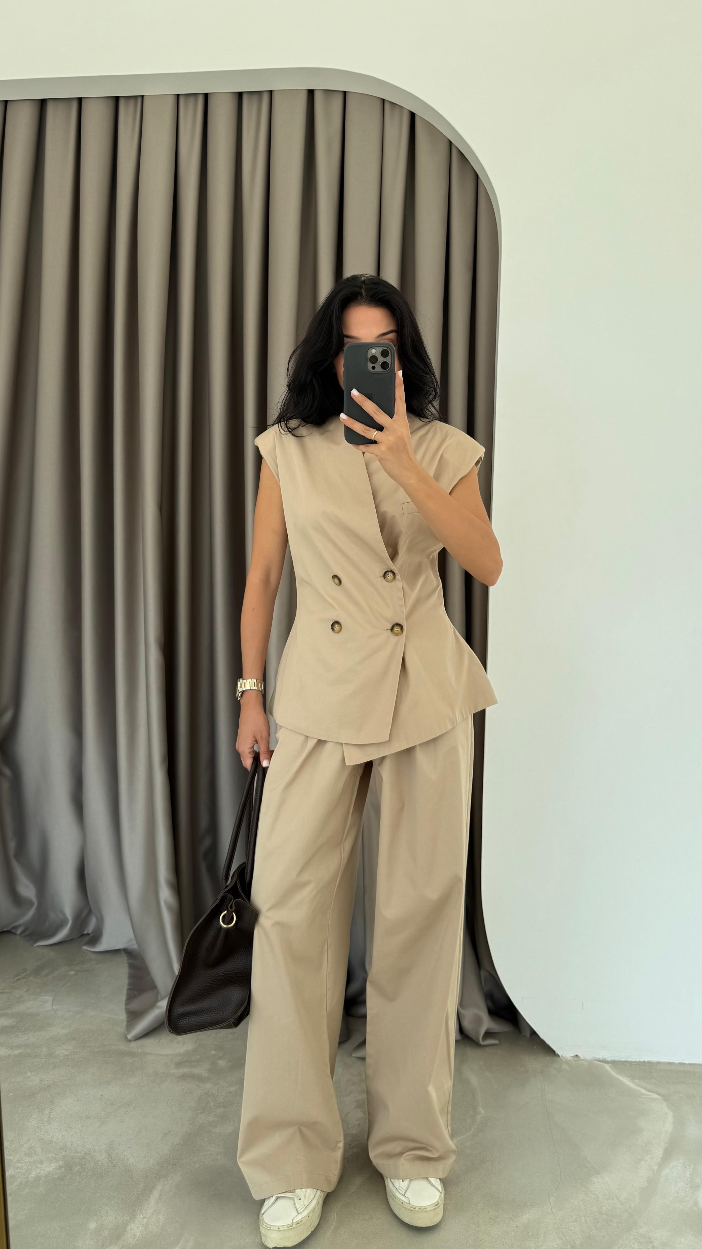 Gabardin Vatkalı Yelekli Takım (VNT'rvt)
