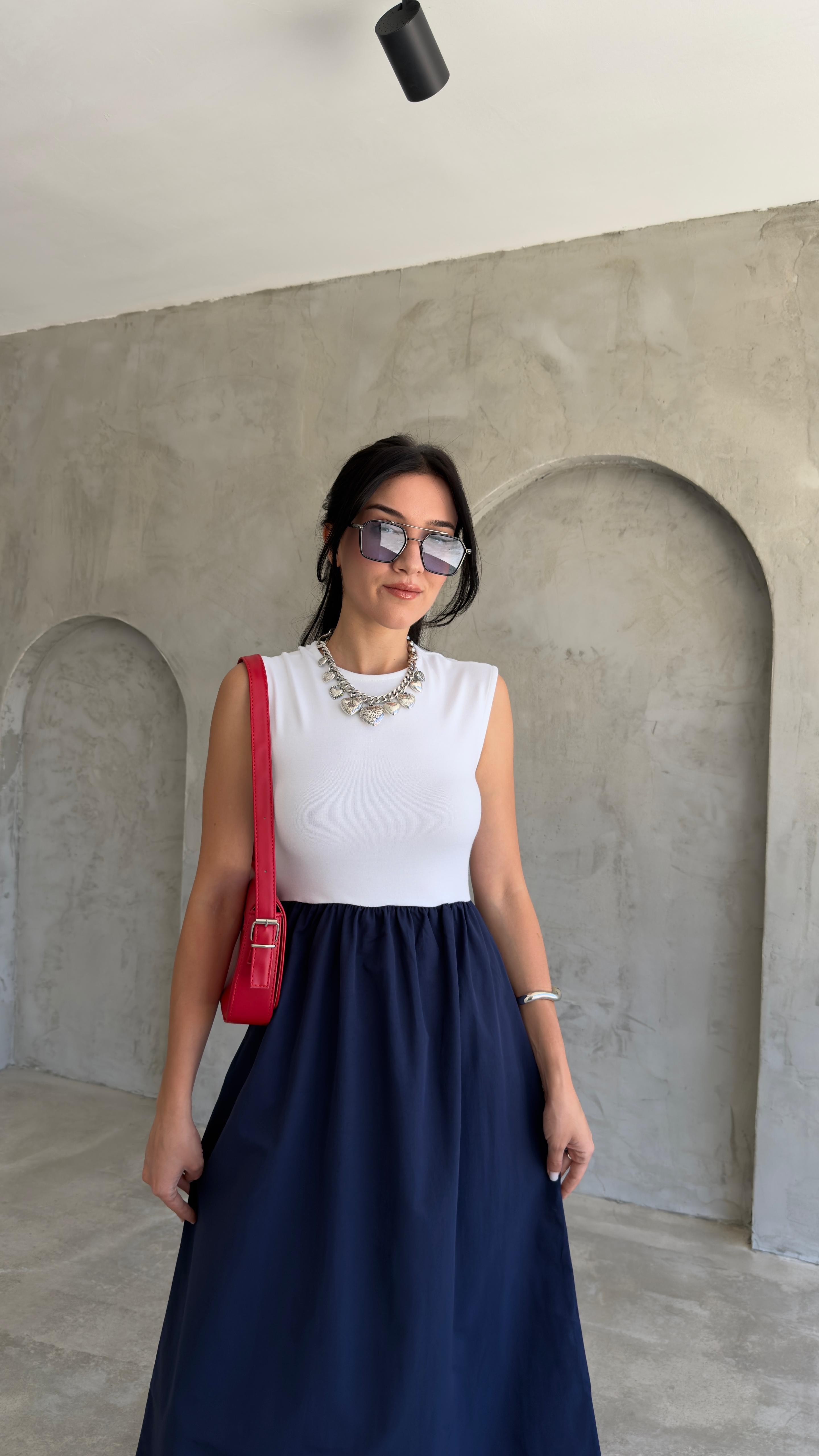 Bel Lastik Detaylı Elbise (VNT17455)