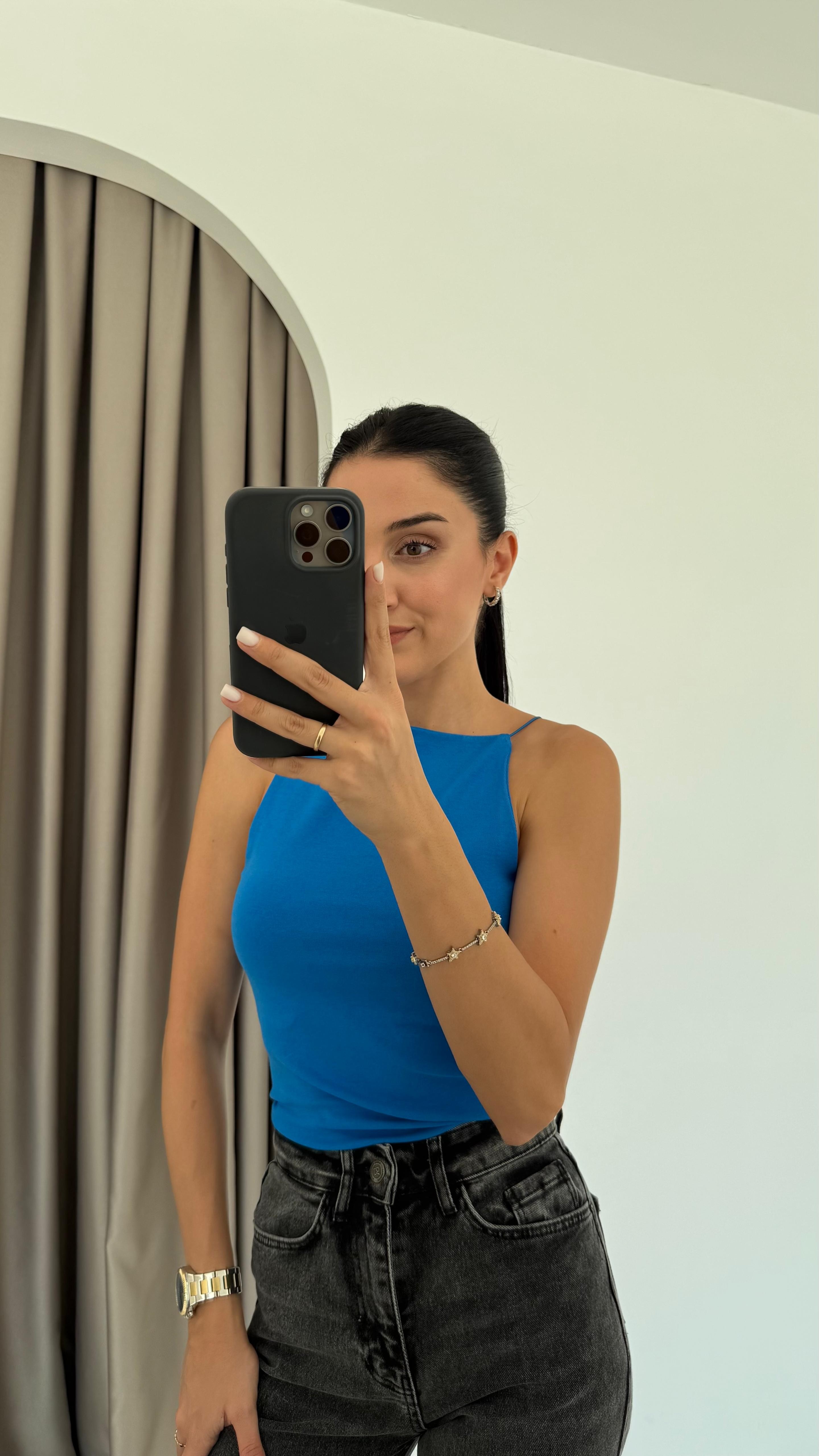 Halter Yaka İp Askılı Top