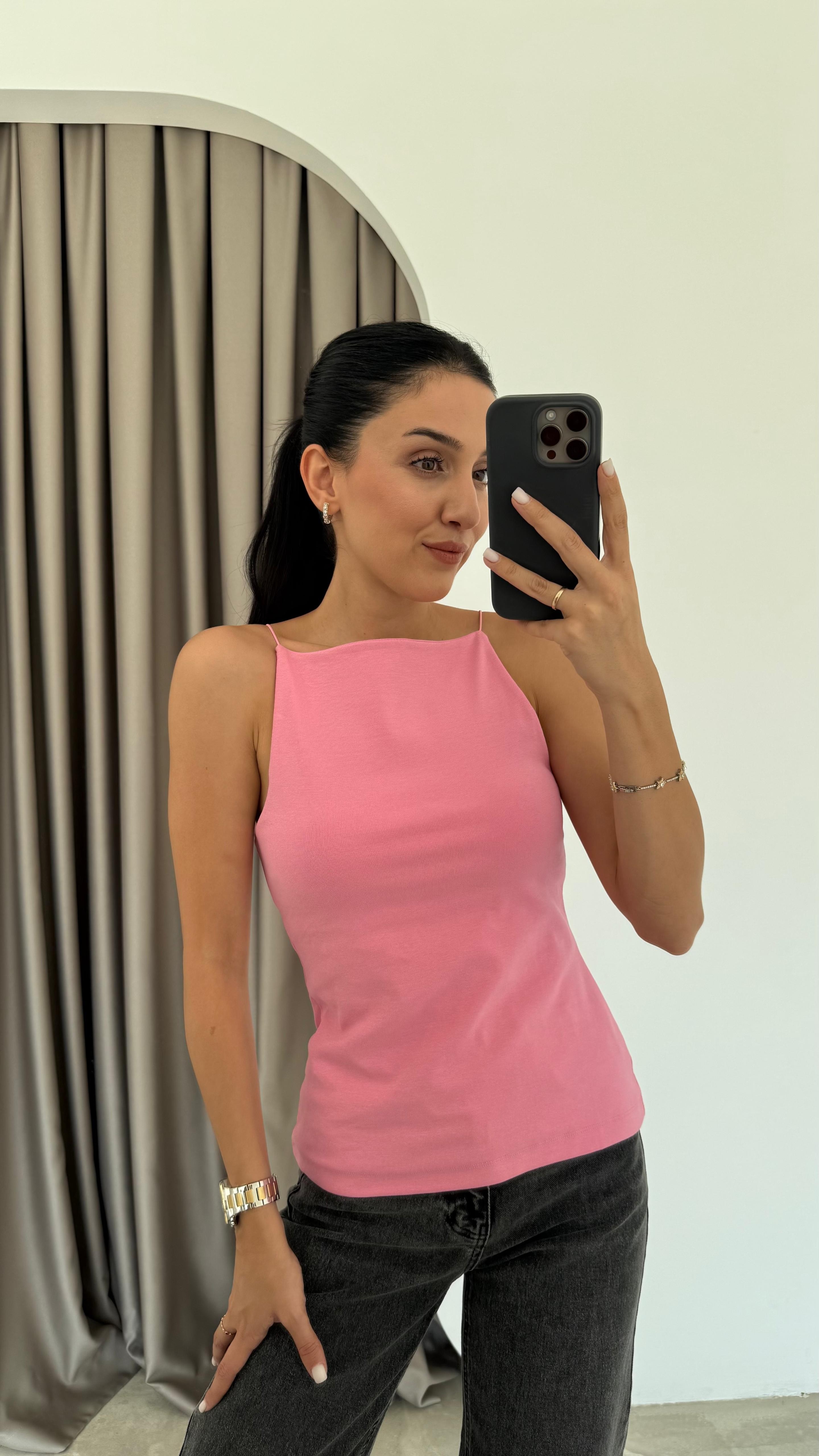 Halter Yaka İp Askılı Top