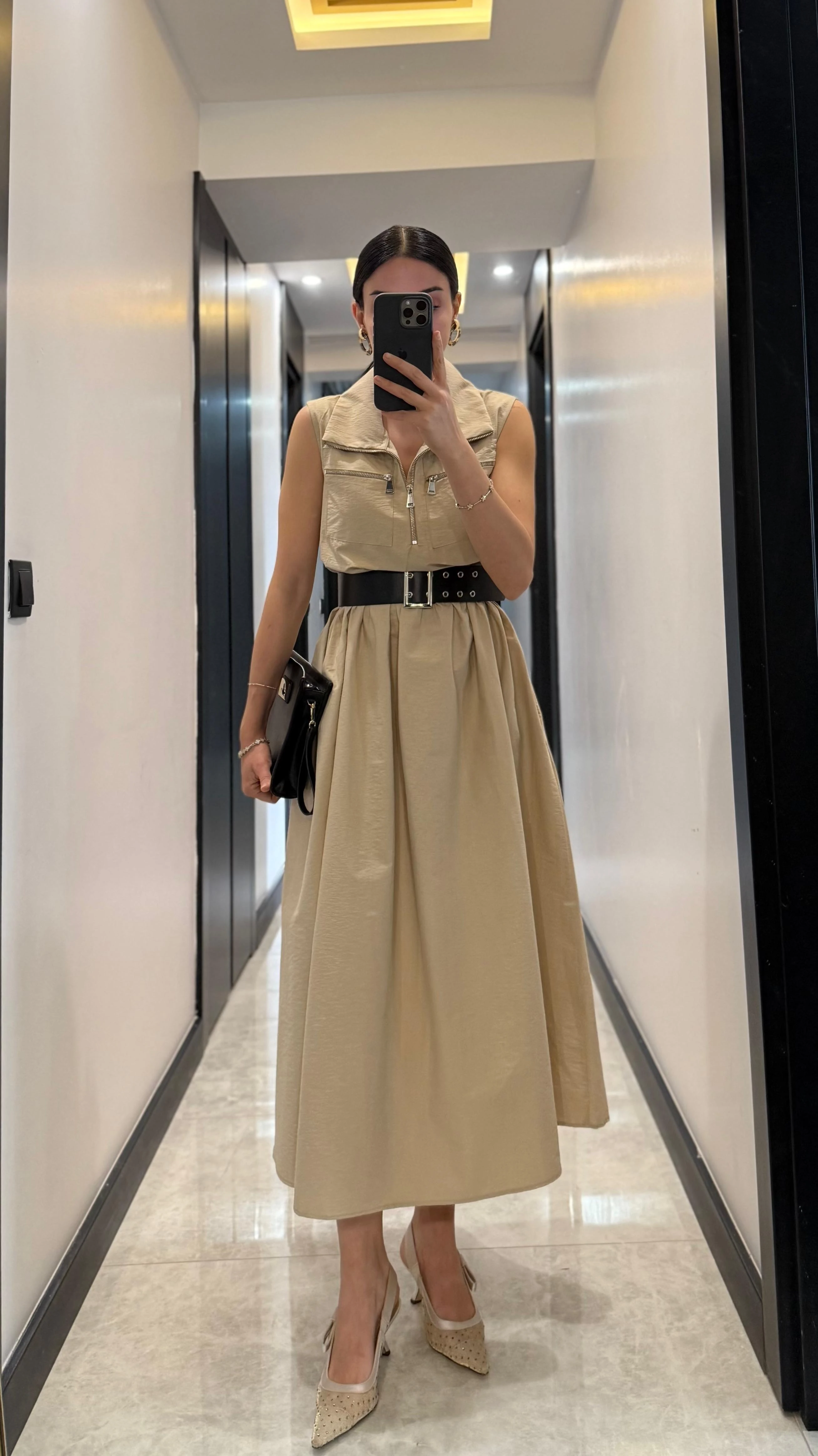 Kemerli Tensel Elbise