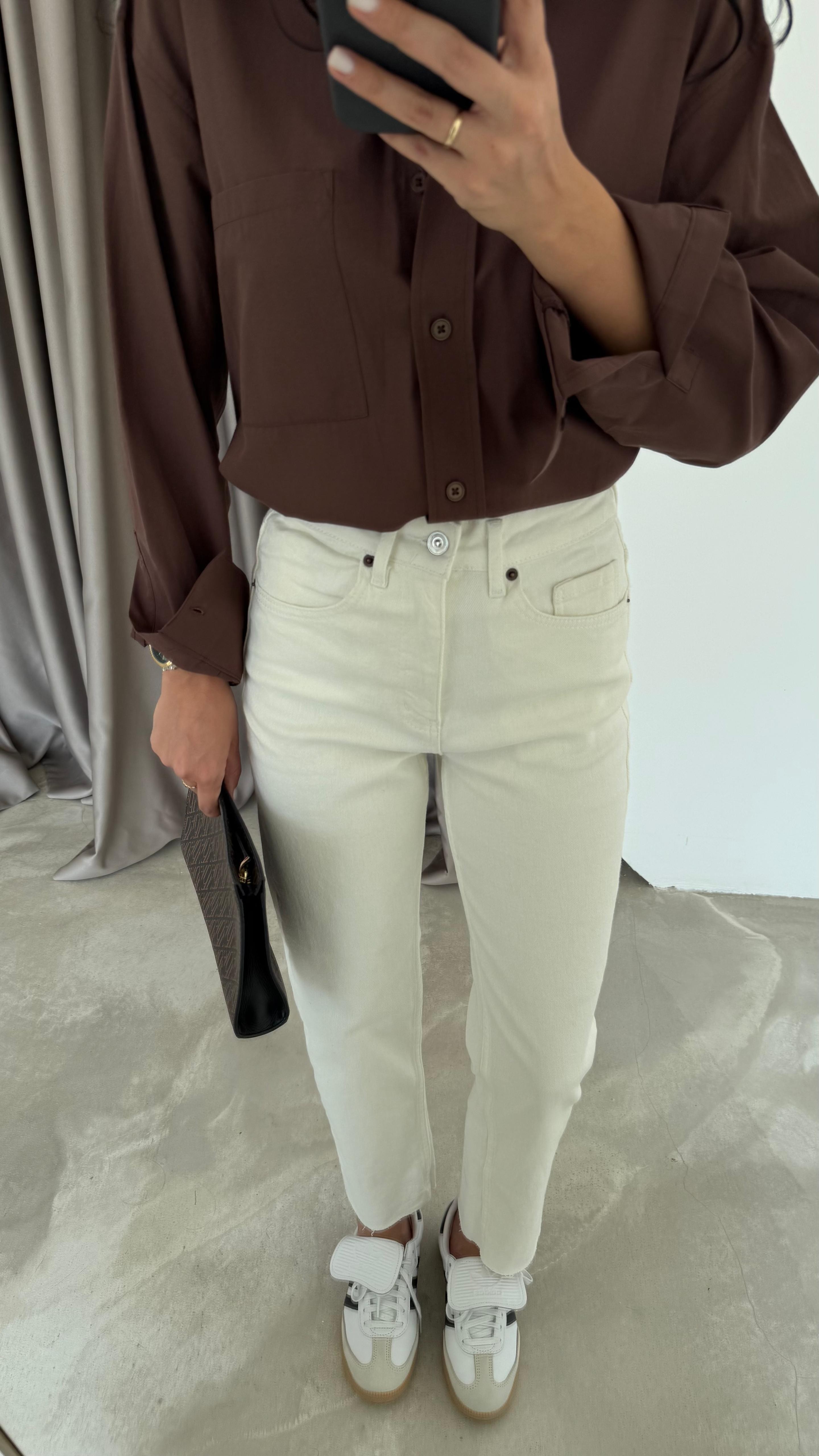 Orijinal Marka Kesik Paça Boyfit Jean (VNTUTC)