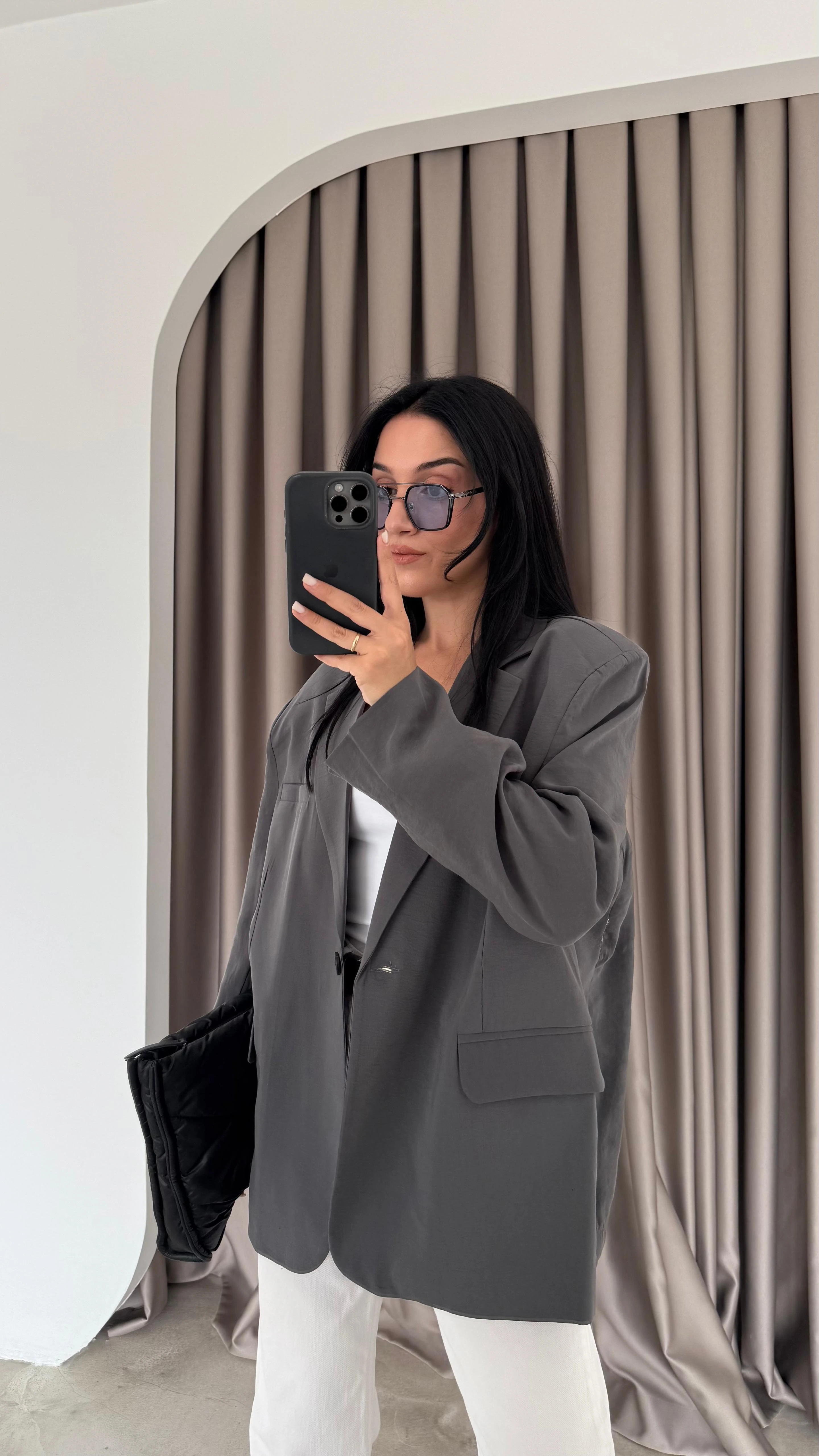 Tensel Oversize Blazer Ceket (VNT9549)