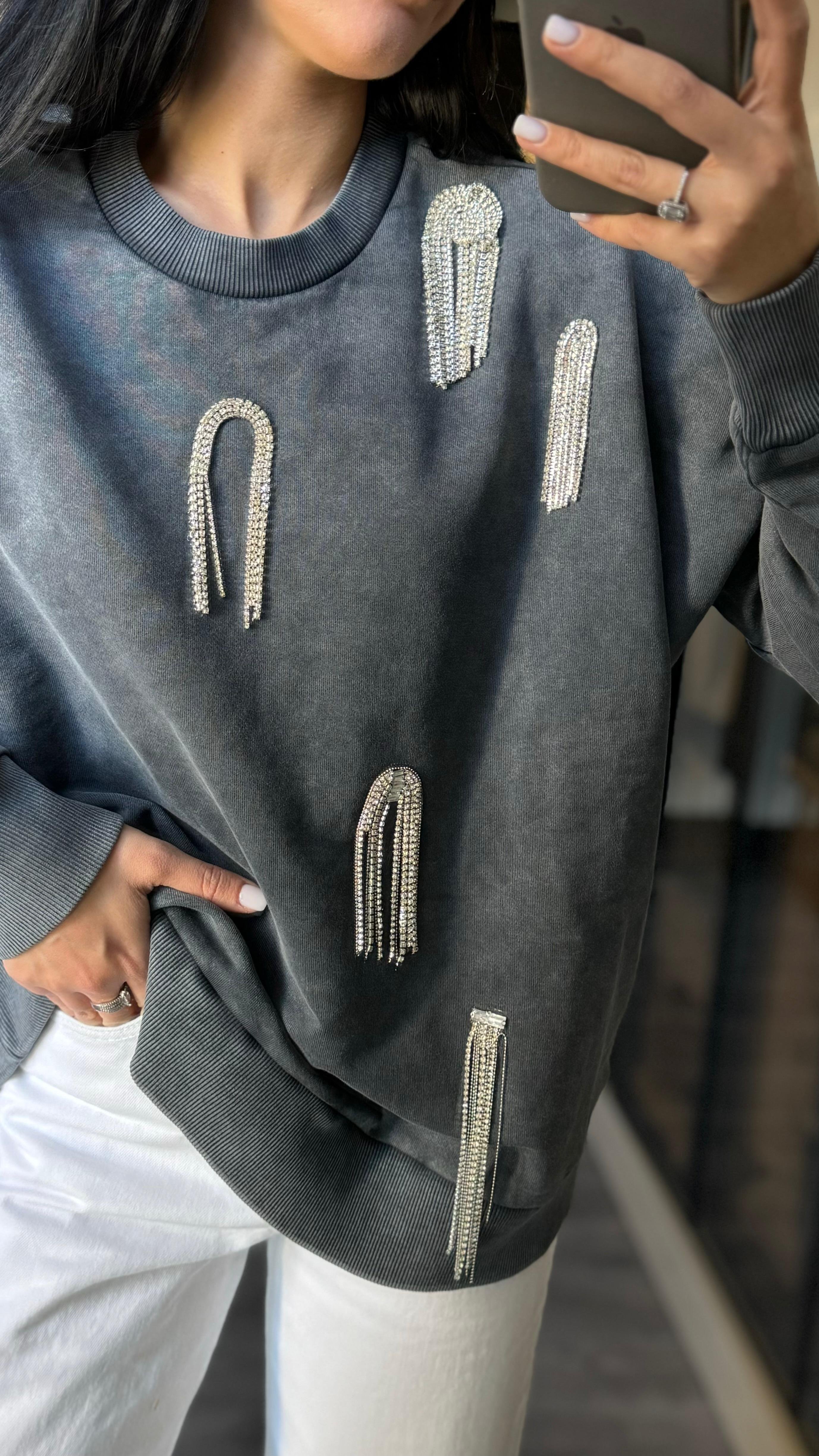 Dikme Taş Yıkamalı Sweat