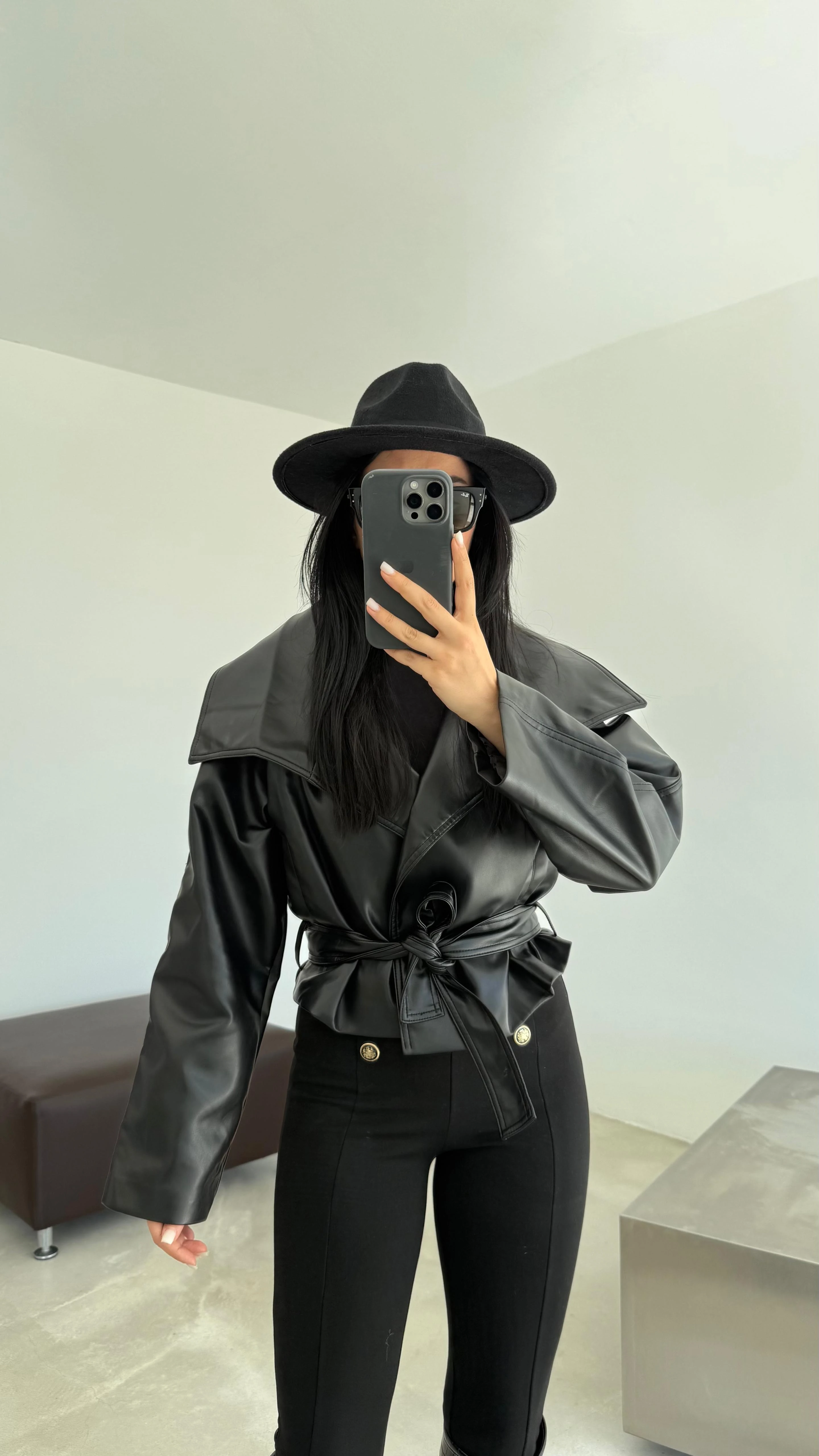 Reglan Kol Deri Ceket