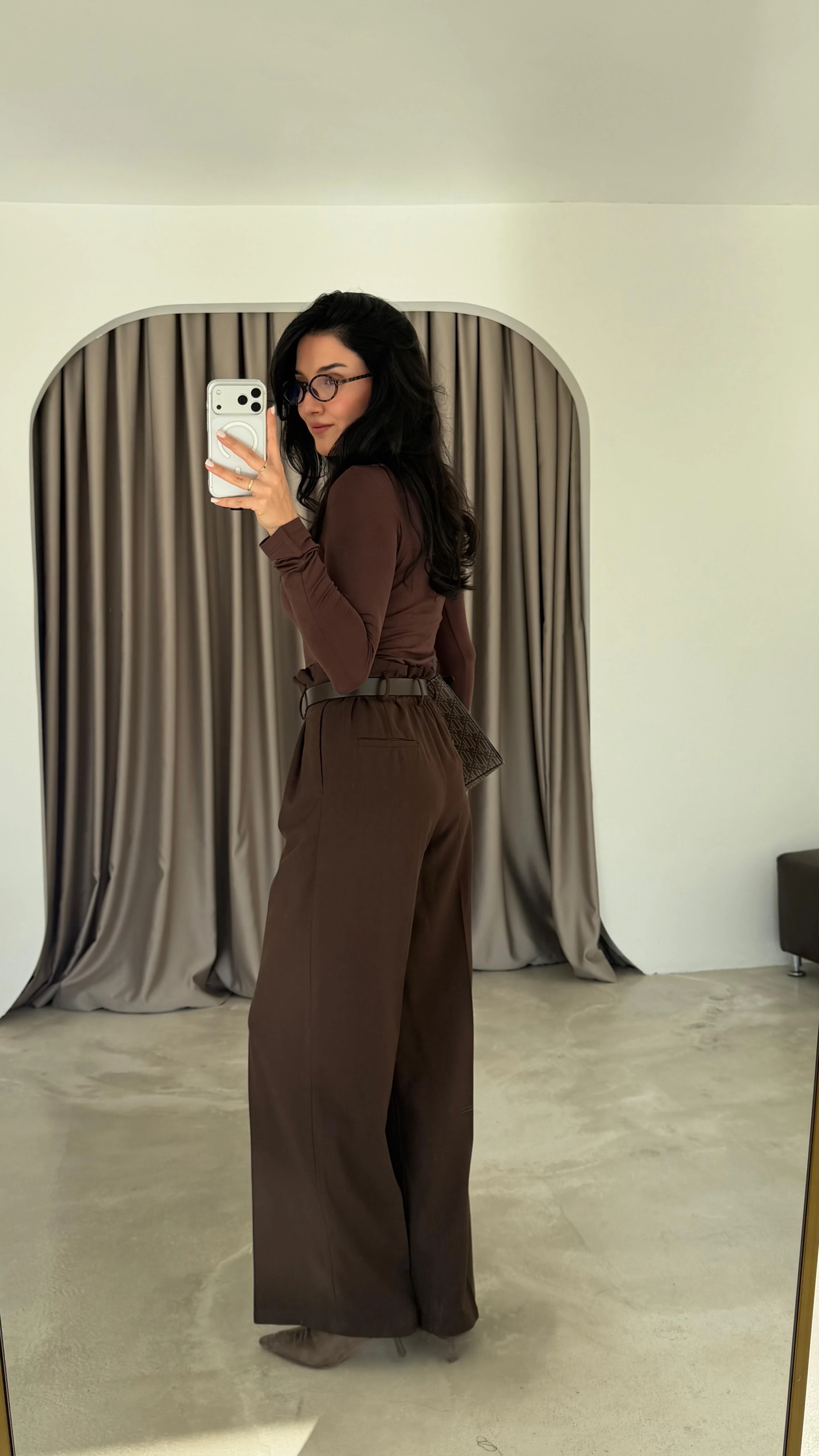 Gold Kemer Detaylı Palazzo Pantolon