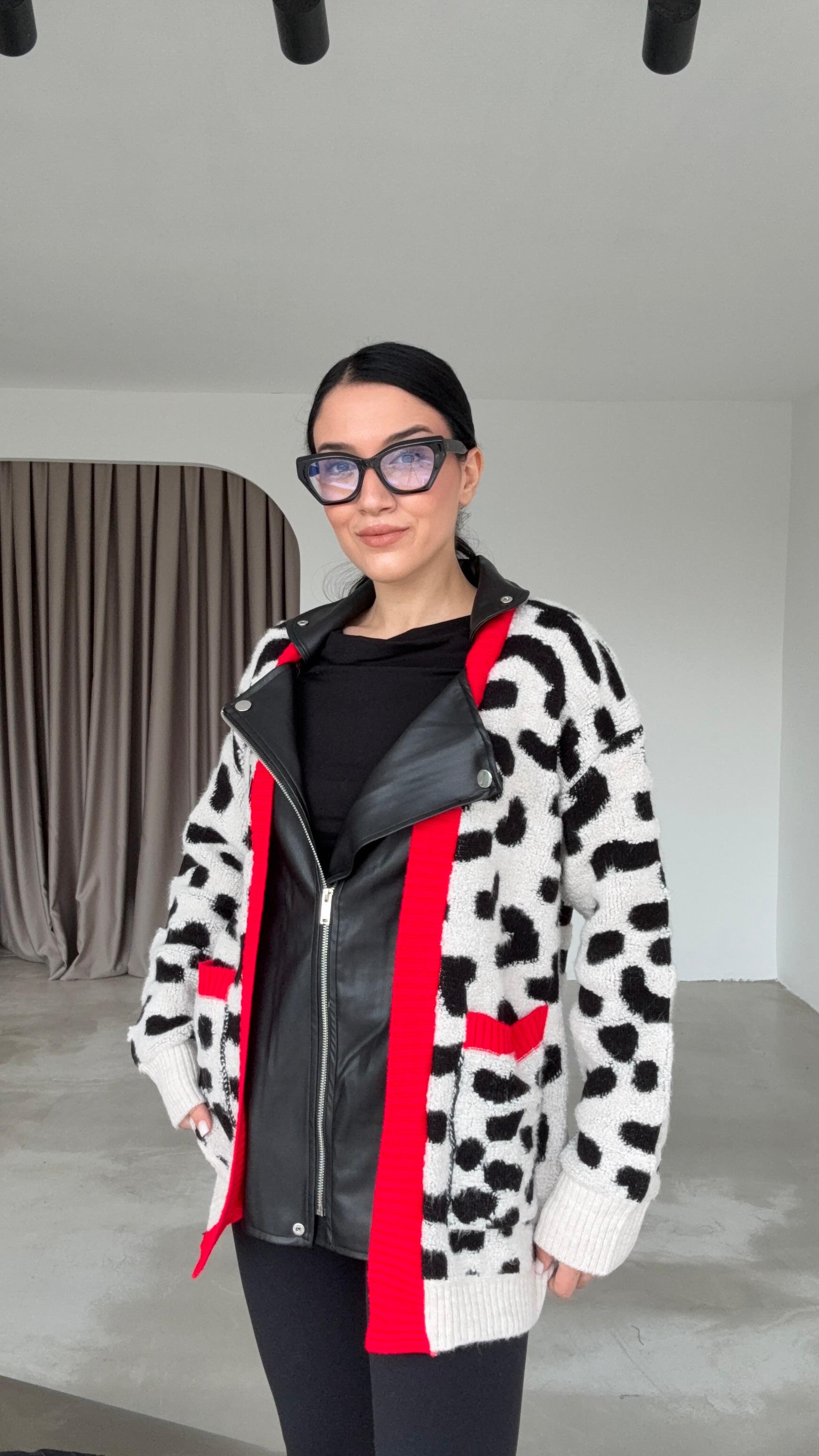 Deri Detaylı Hırka (VNT0019)