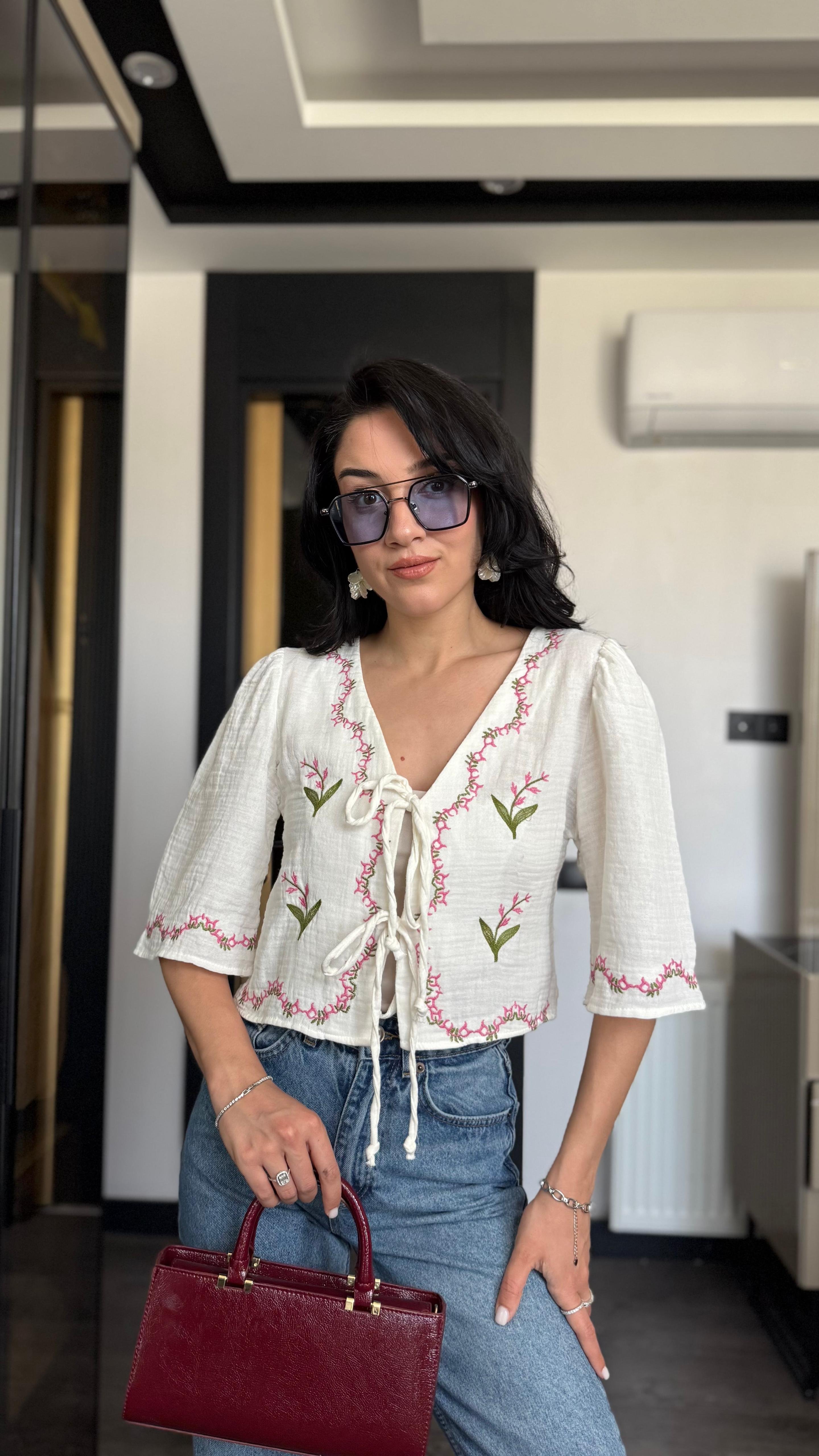 Etnik Desen Bluz (VNT1023)