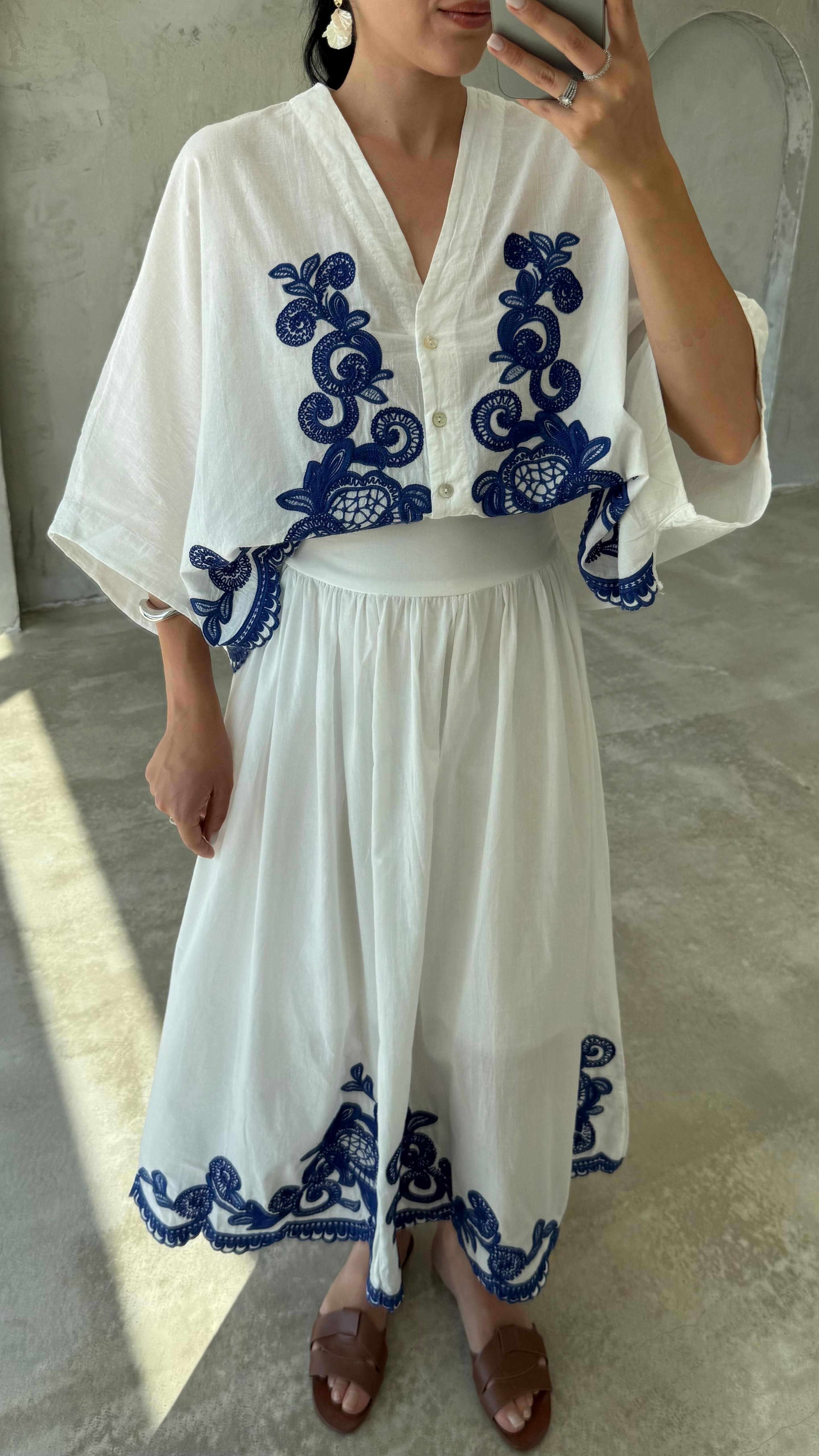 Nakışlı Gömlek Etek Takım (VNT247165)