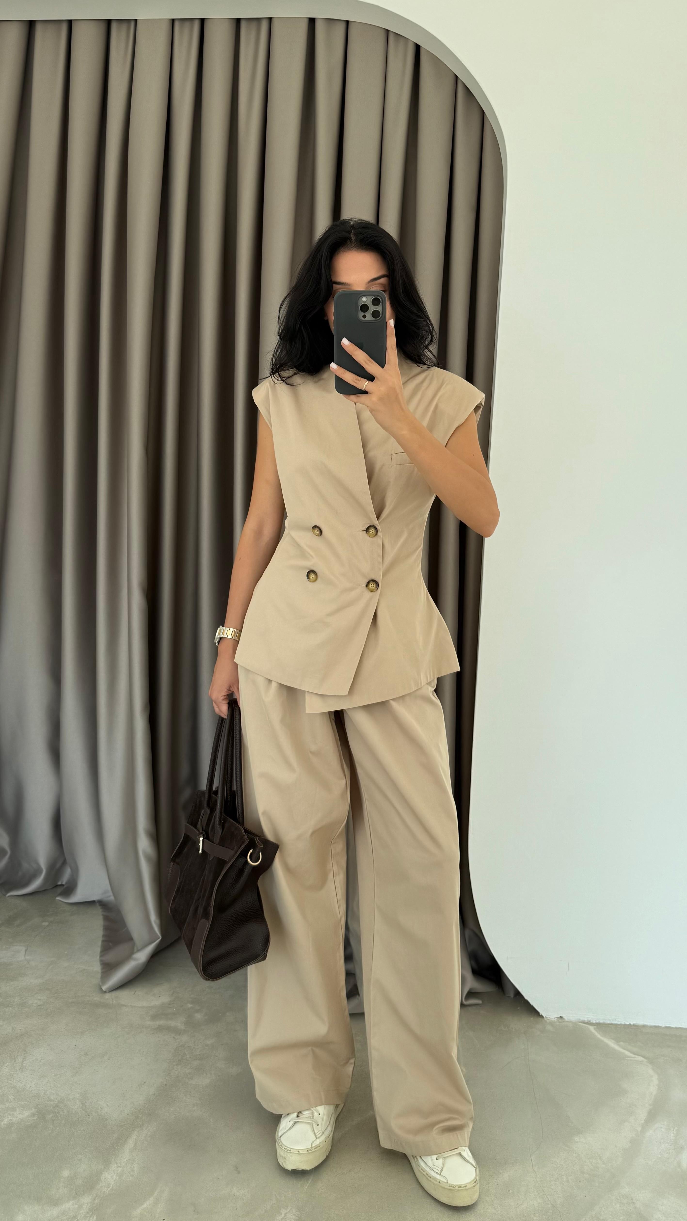 Gabardin Vatkalı Yelekli Takım (VNT'rvt)