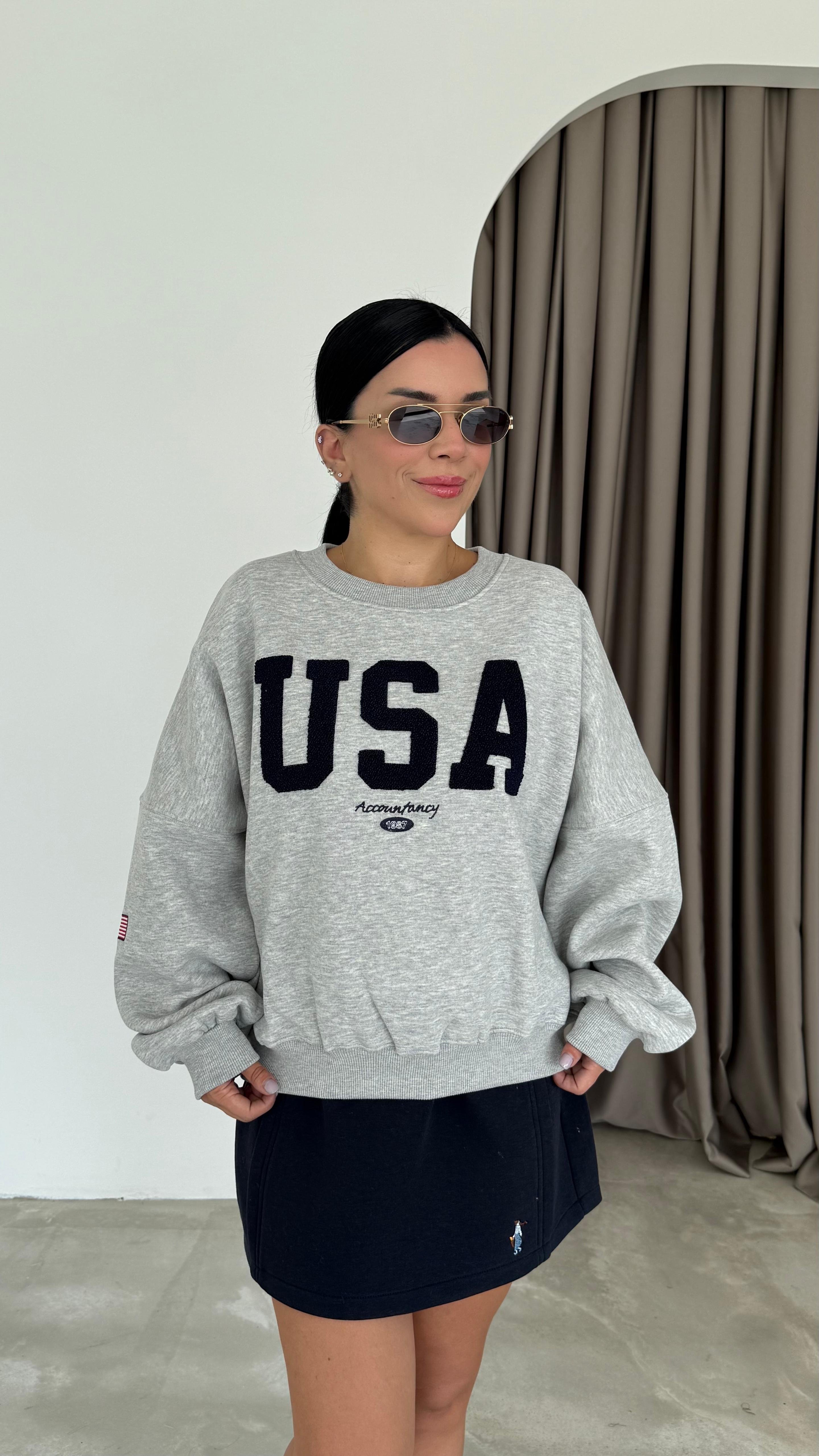 Kabartma Baskılı Sweatshirt (VNT00751)