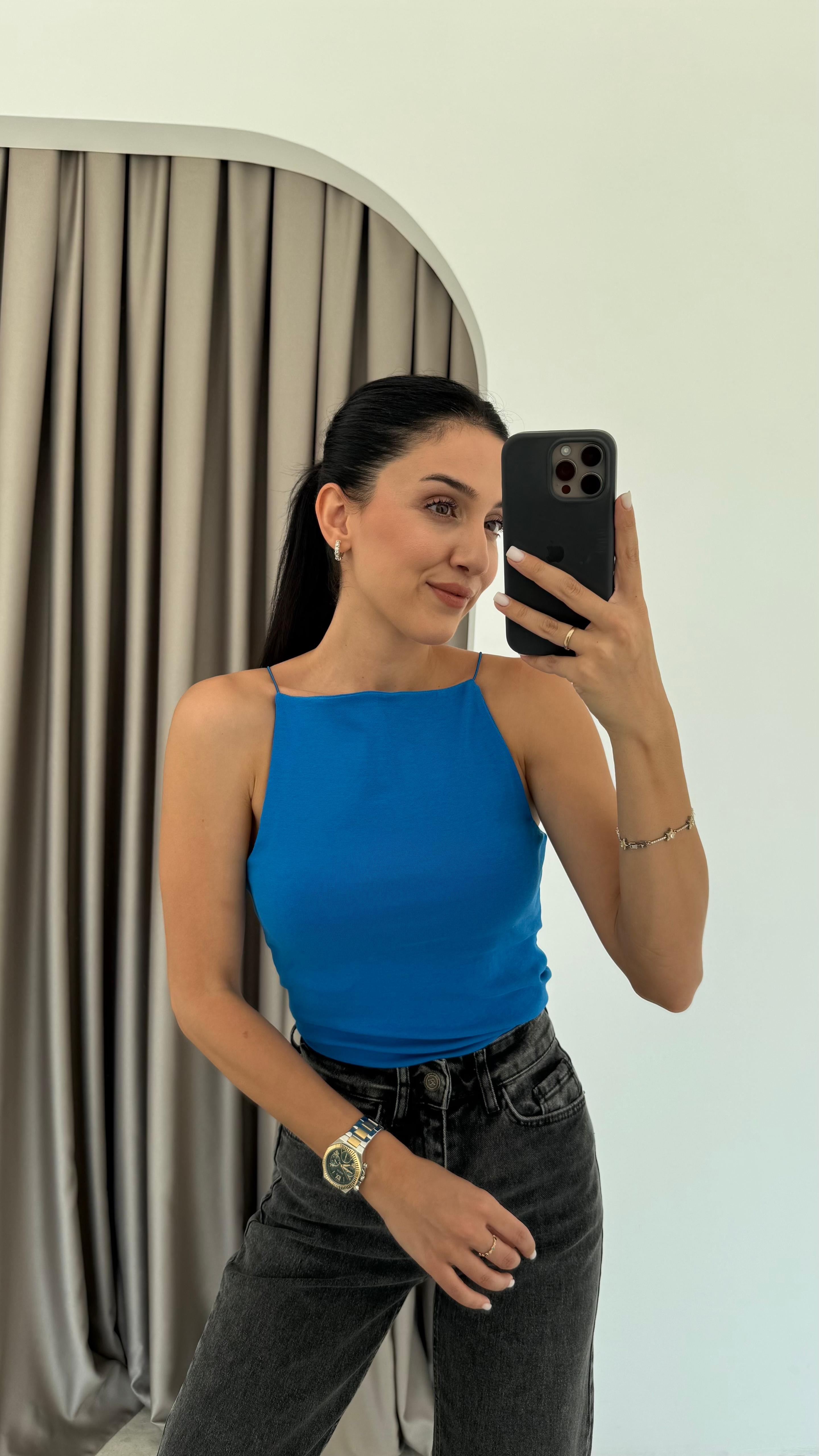 Halter Yaka İp Askılı Top