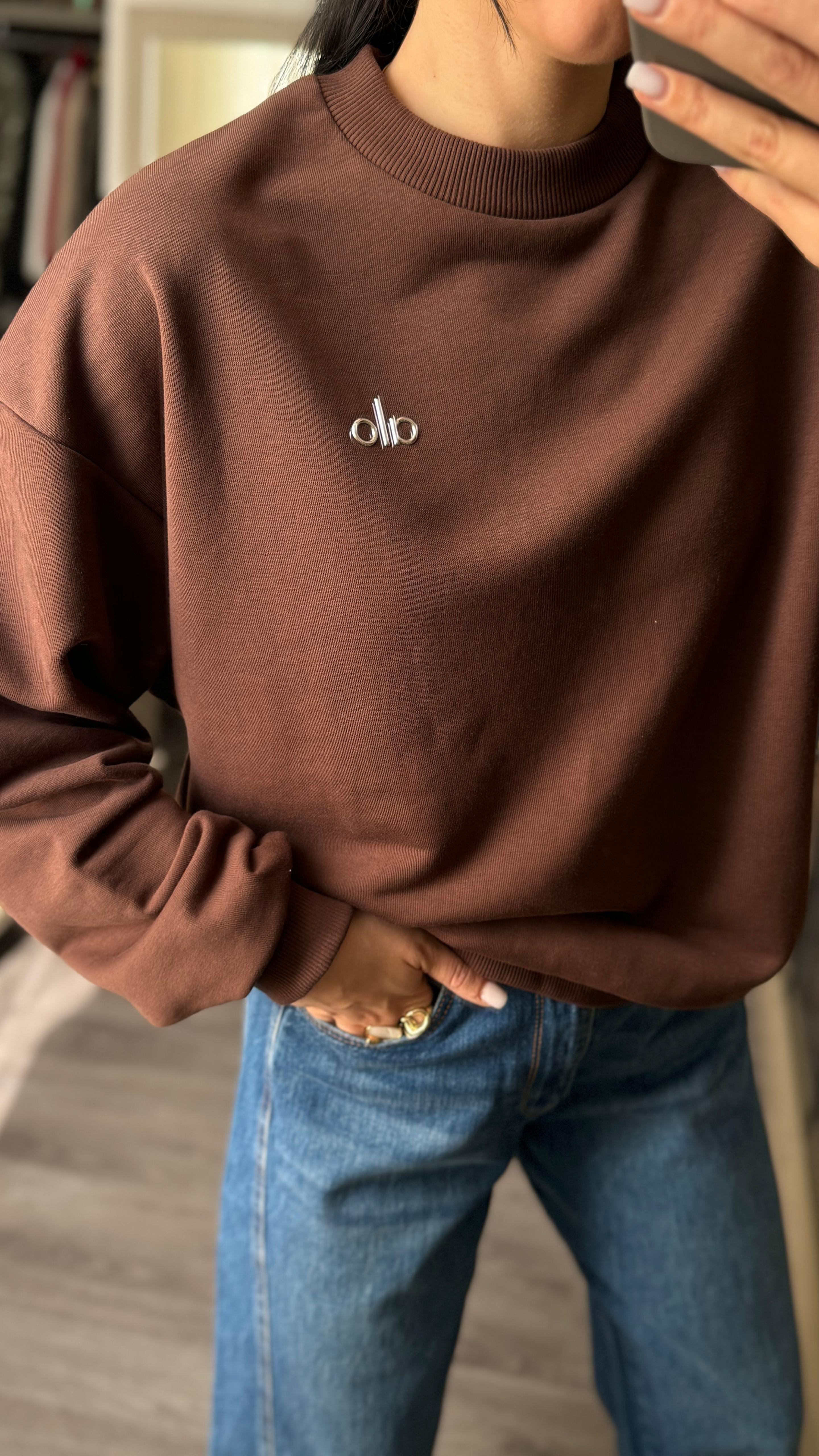 Orijinal Marka Etiketli Acı Kahve Sweatshirt