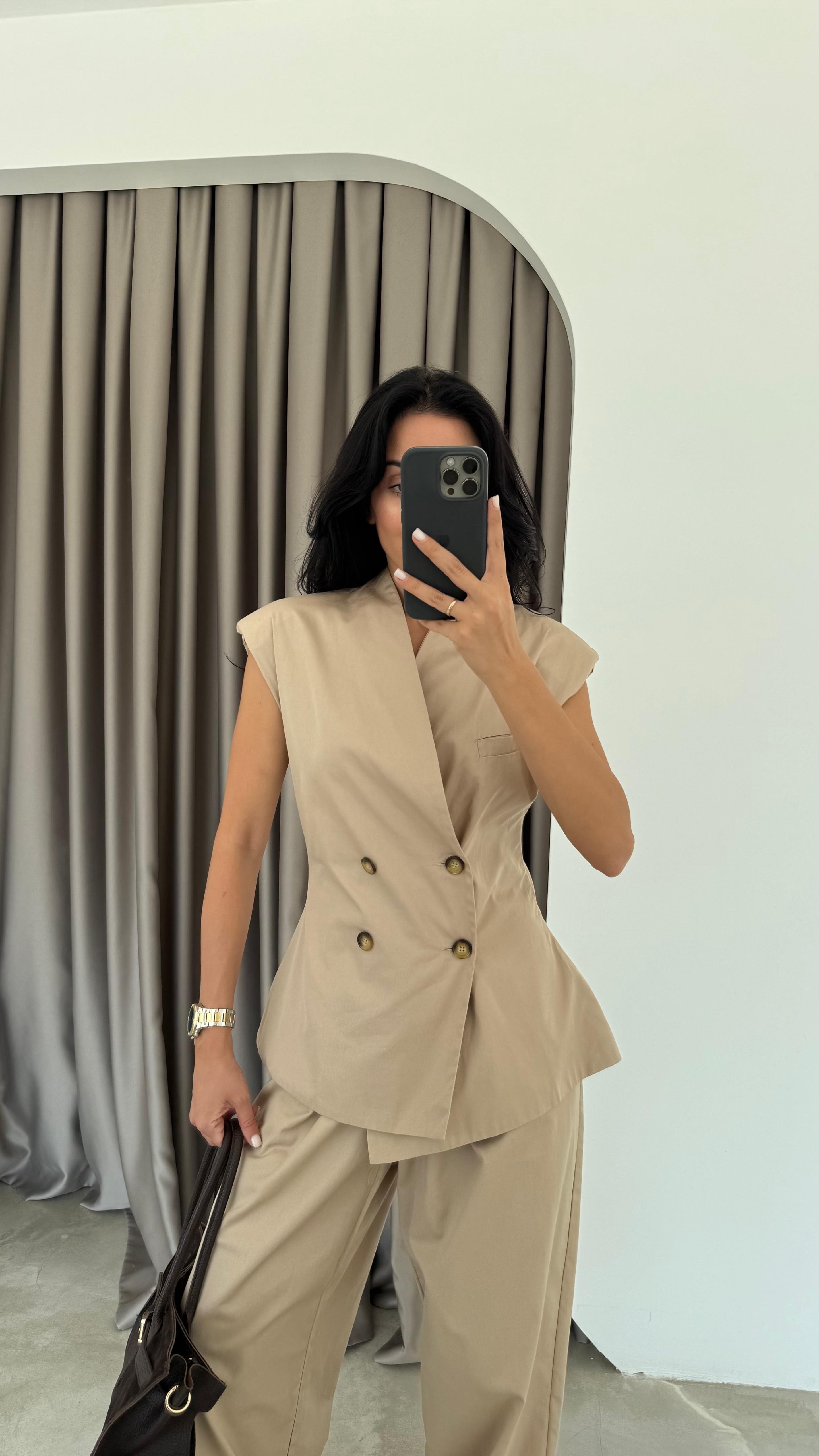 Gabardin Vatkalı Yelekli Takım (VNT'rvt)