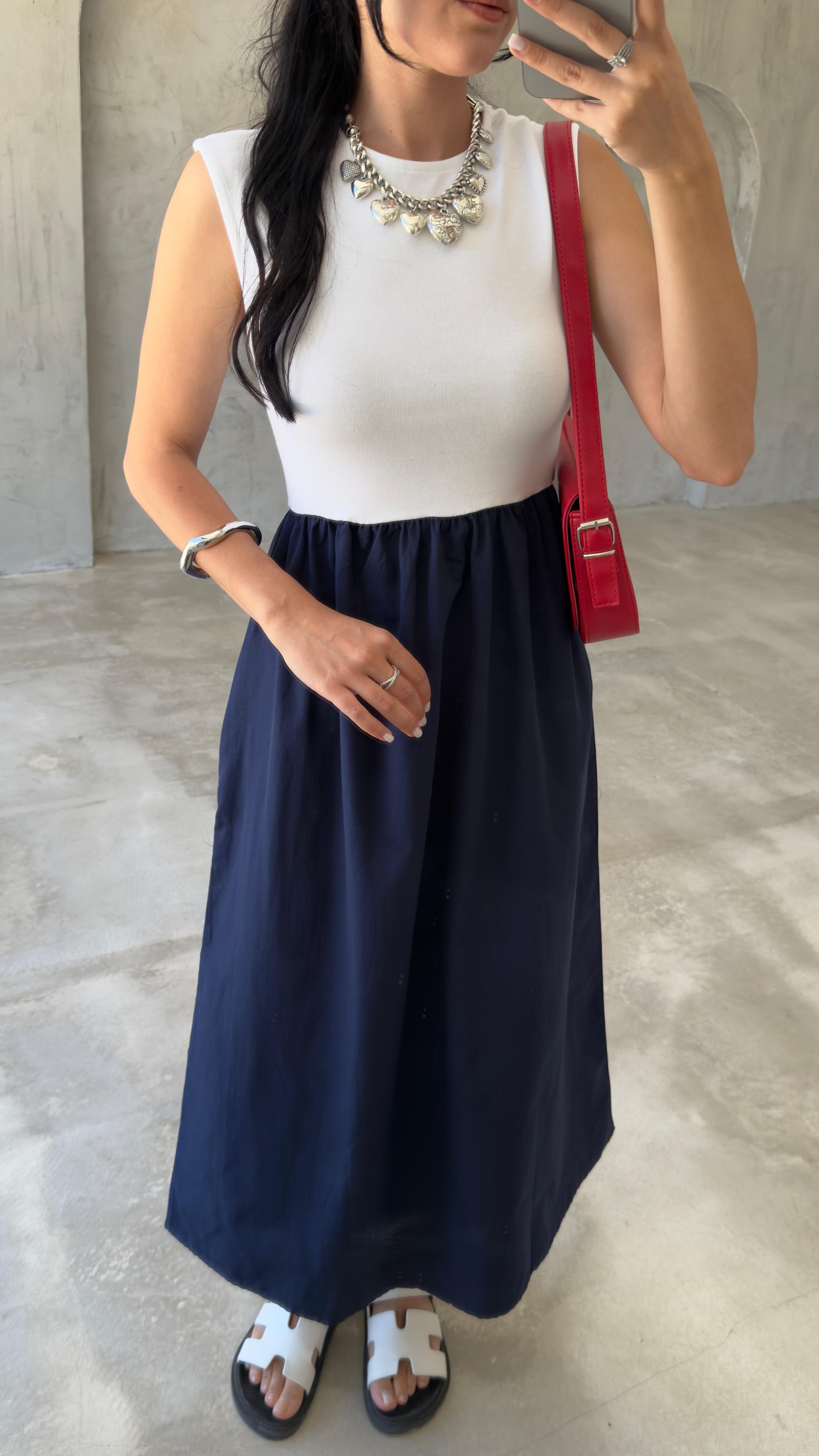 Bel Lastik Detaylı Elbise (VNT17455)