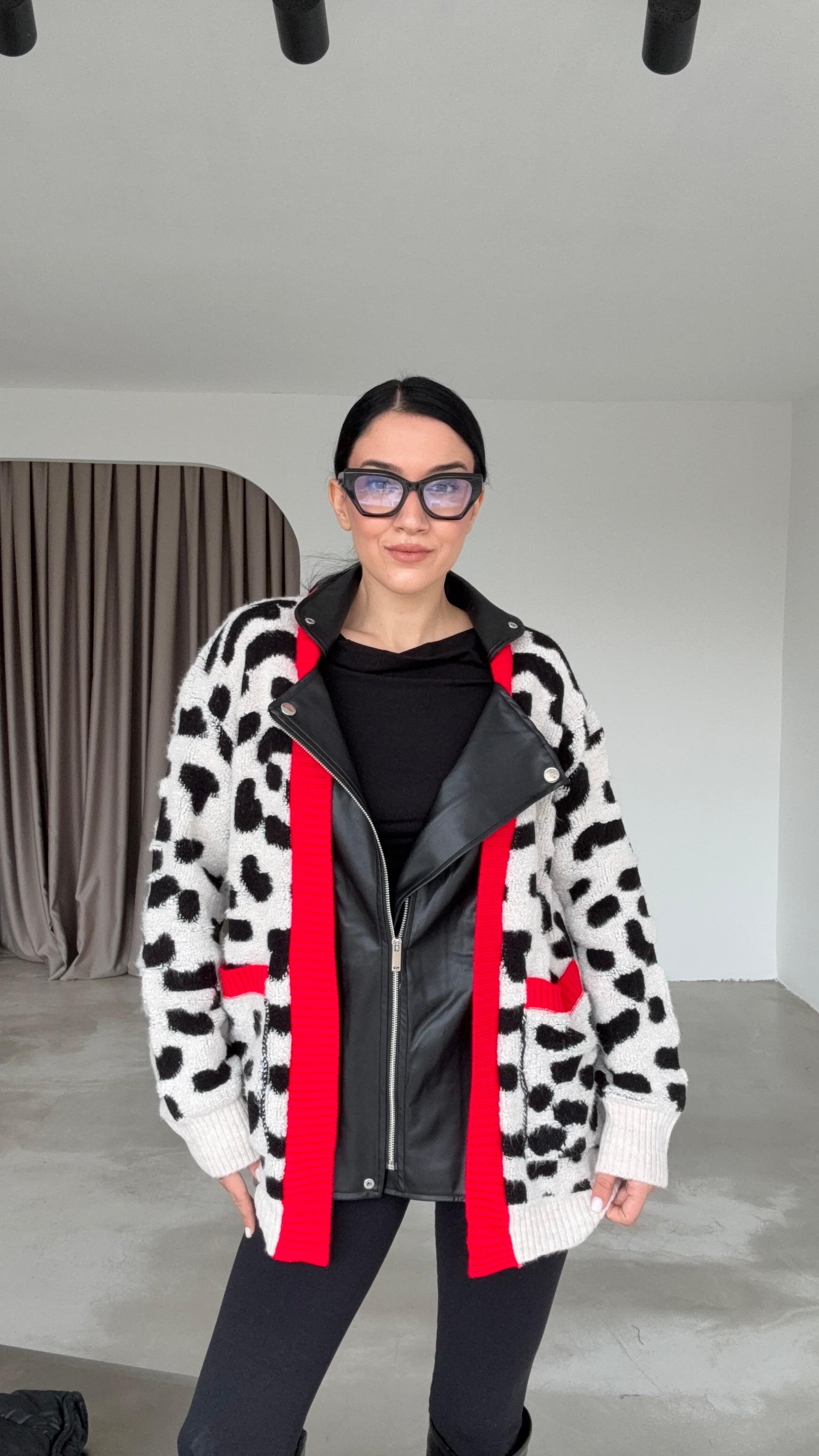 Deri Detaylı Hırka (VNT0019)