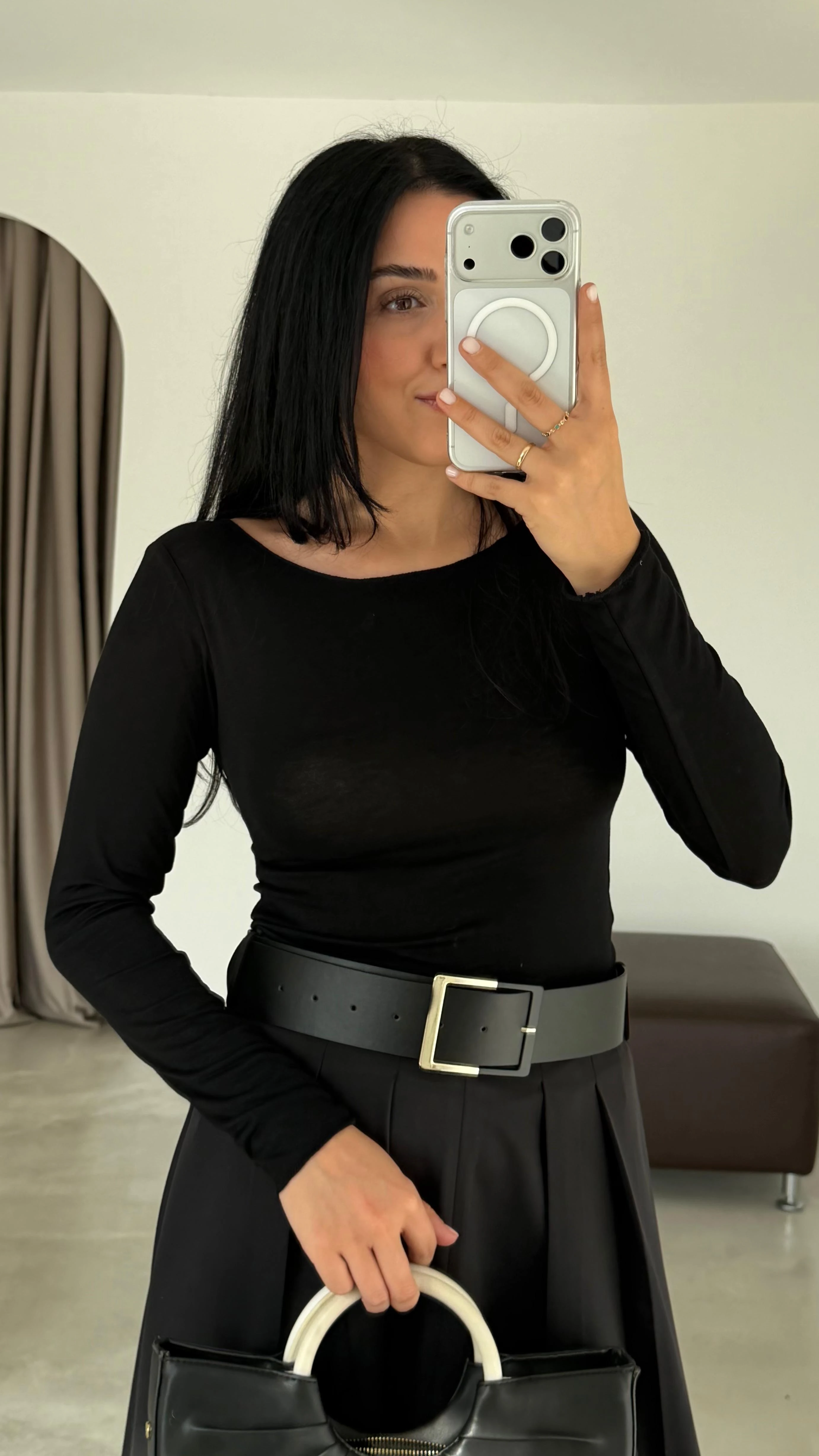 Transparan Bluz (VNT250668) - Siyah