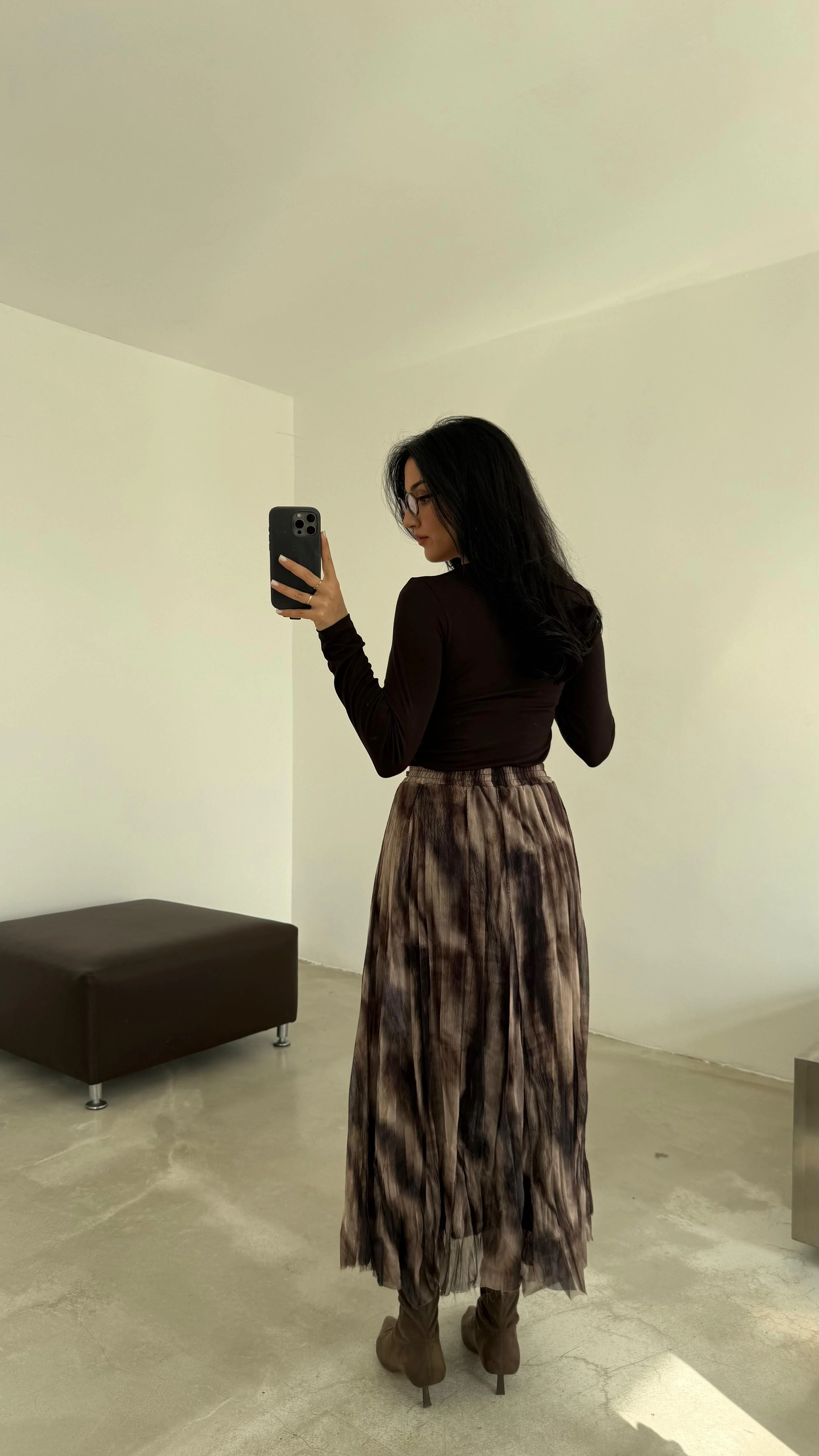 Bel Lastikli Midi Boy Etek (VNT251002)