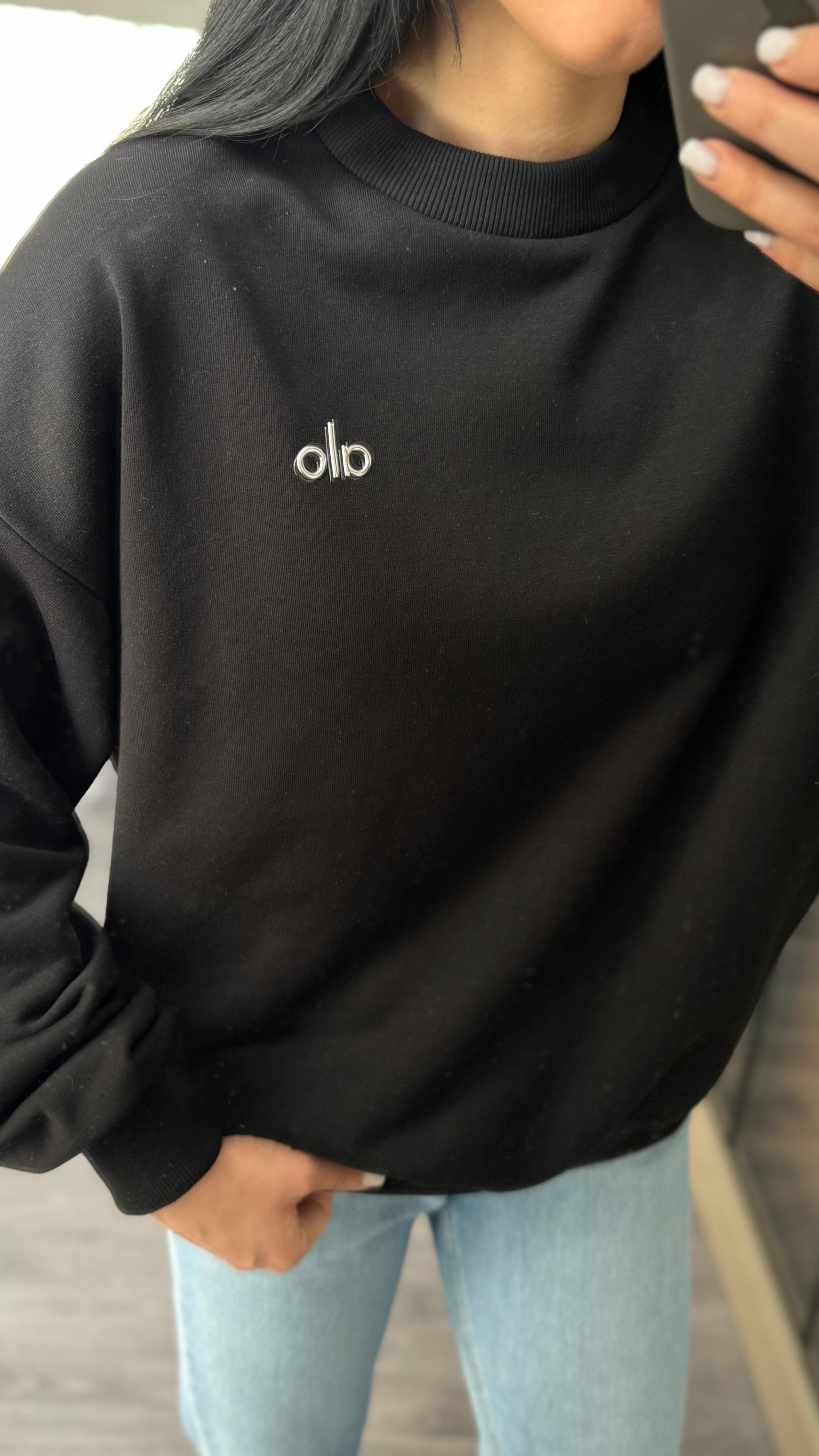 Orijinal Marka Etiketli Siyah Sweatshirt