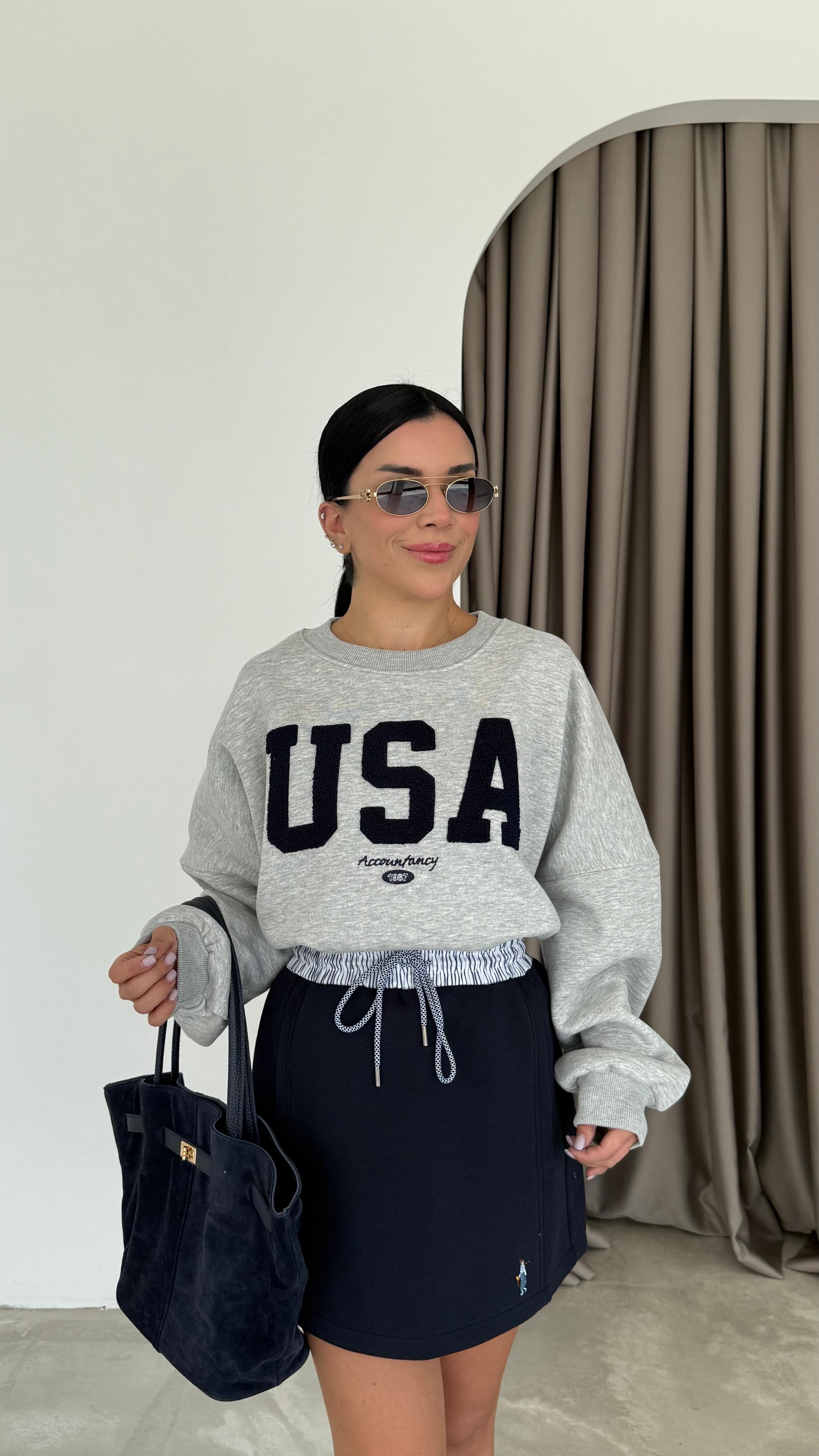 Kabartma Baskılı Sweatshirt (VNT00751)