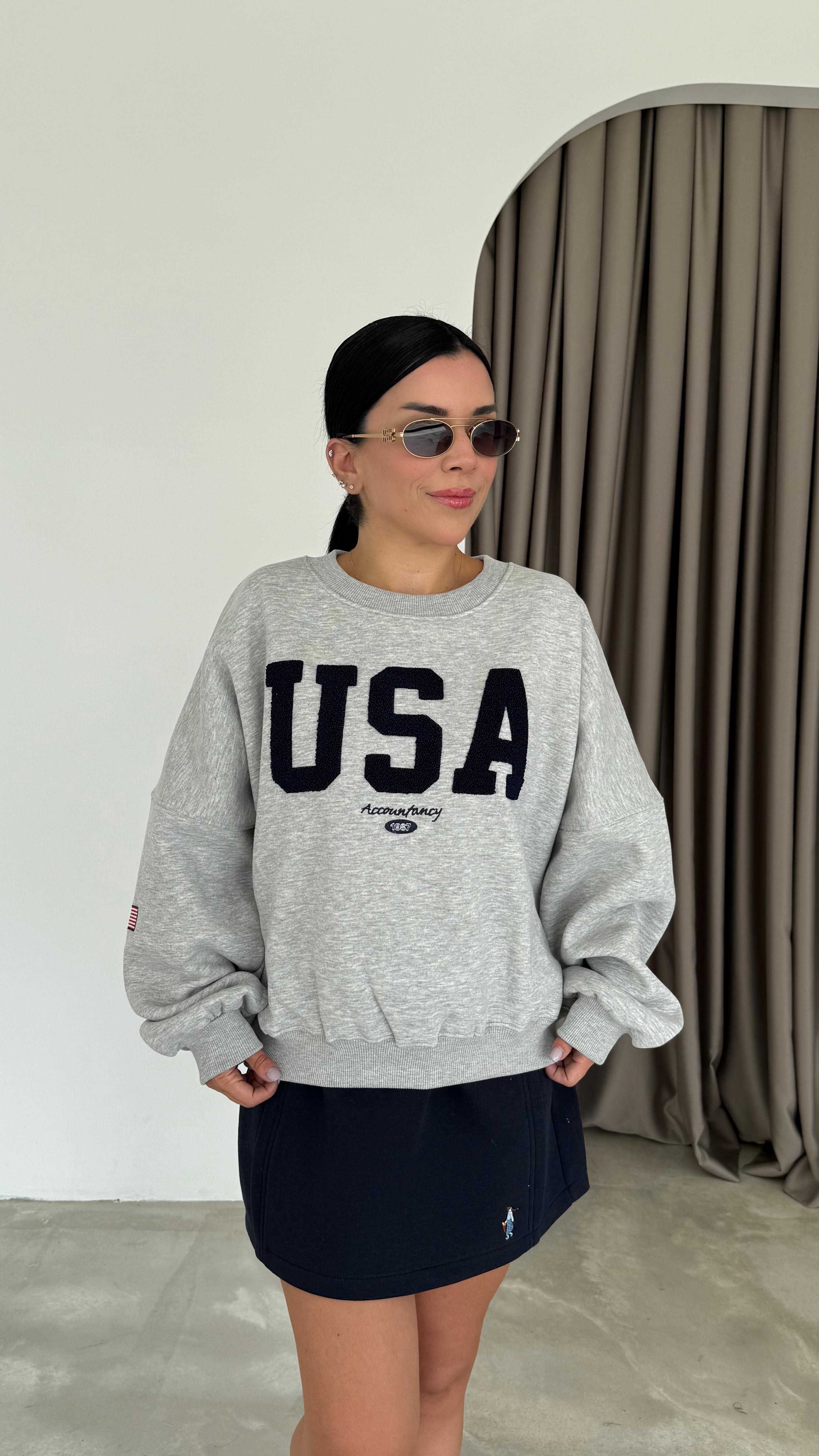 Kabartma Baskılı Sweatshirt (VNT00751)