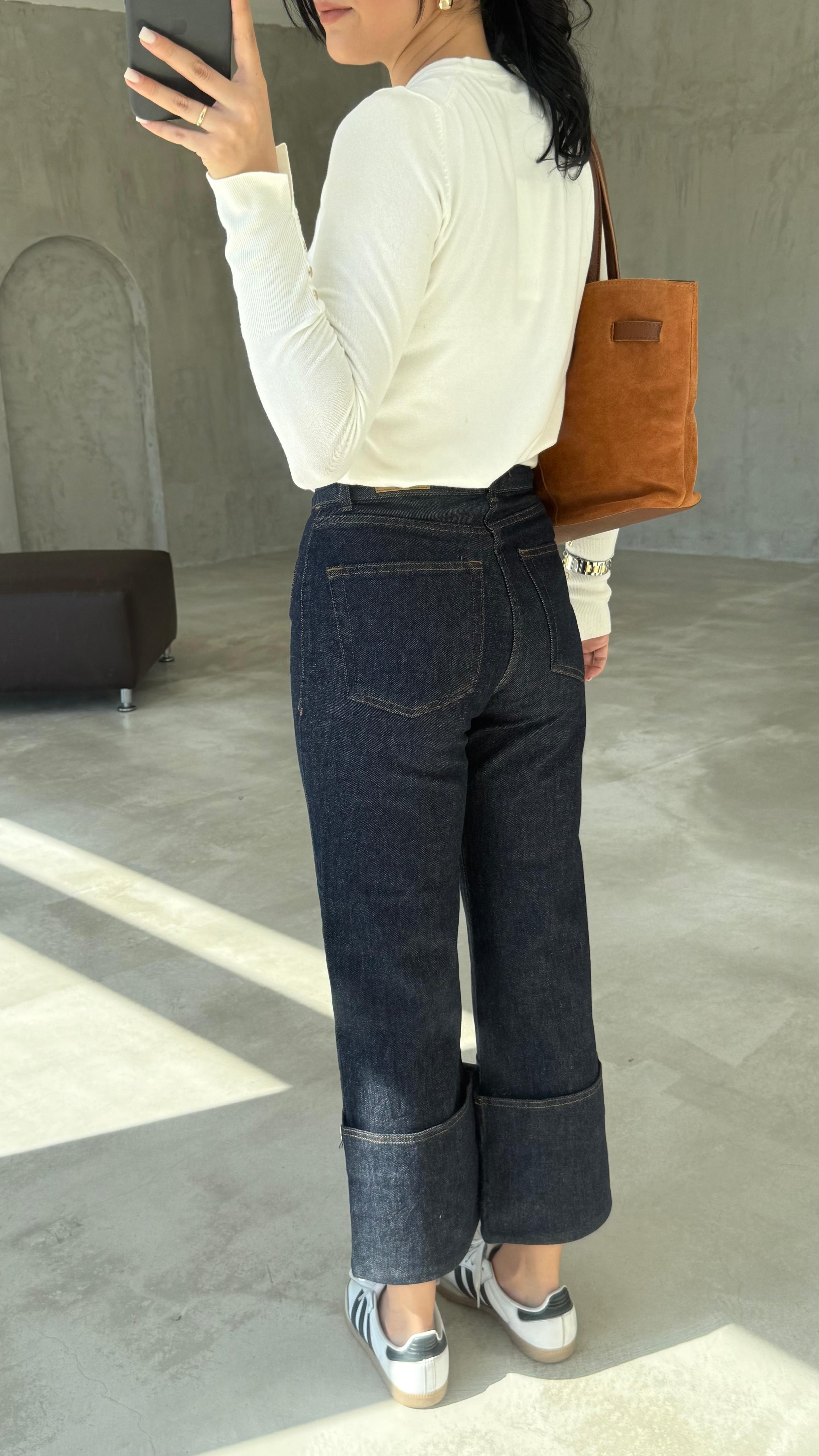 Paça Katlı Straıght Jean (VNT4362)