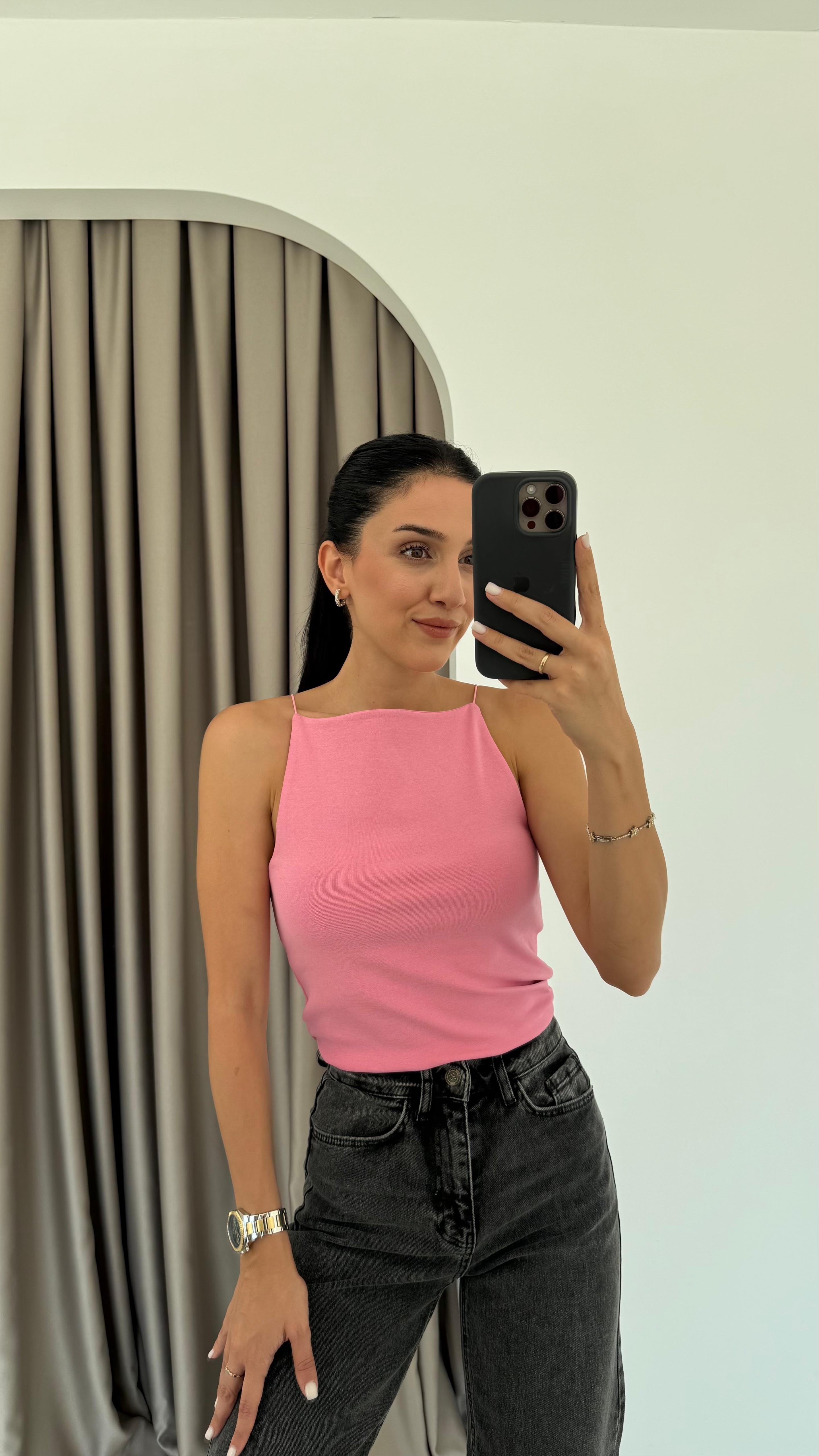 Halter Yaka İp Askılı Top