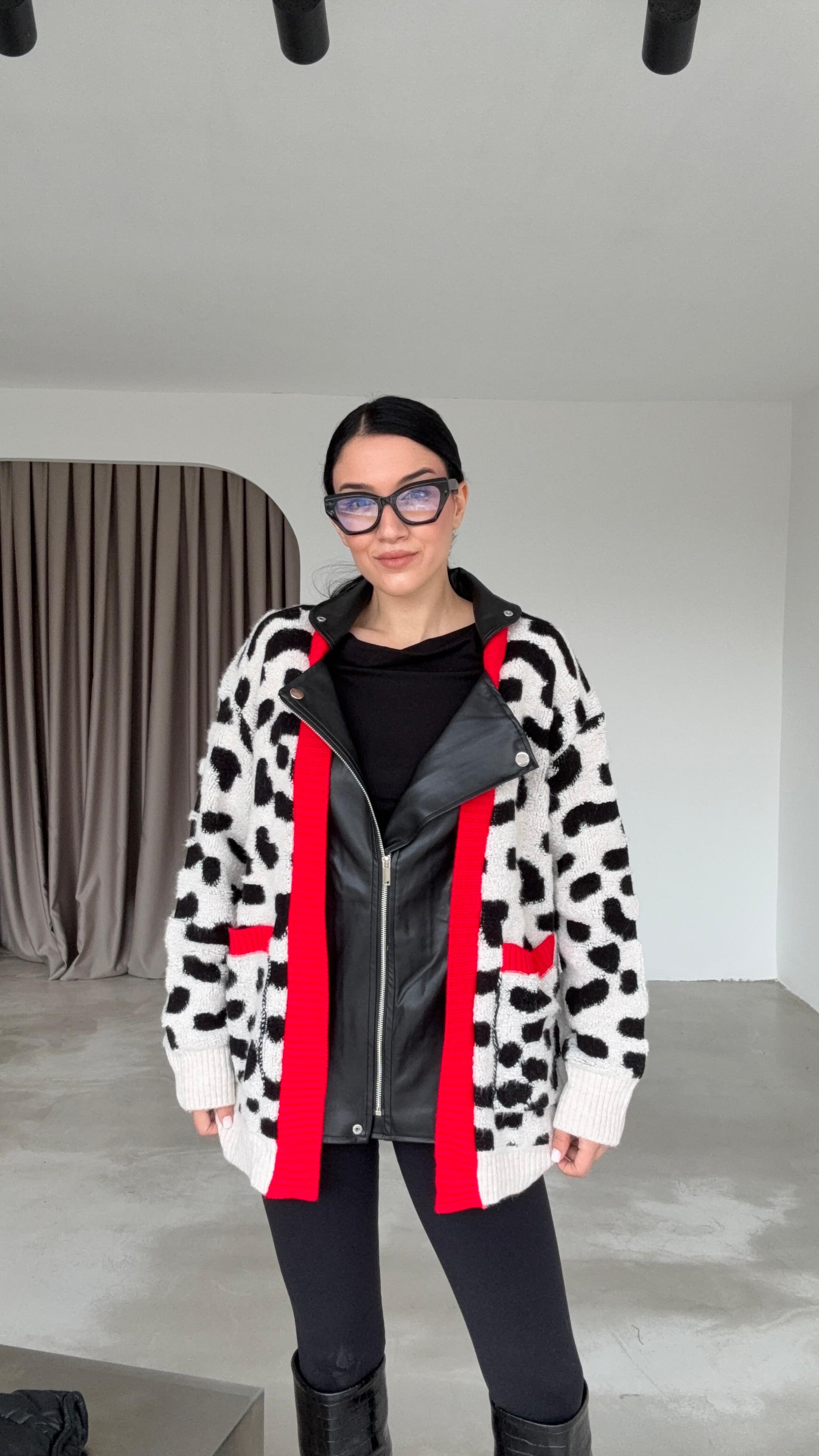 Deri Detaylı Hırka (VNT0019)