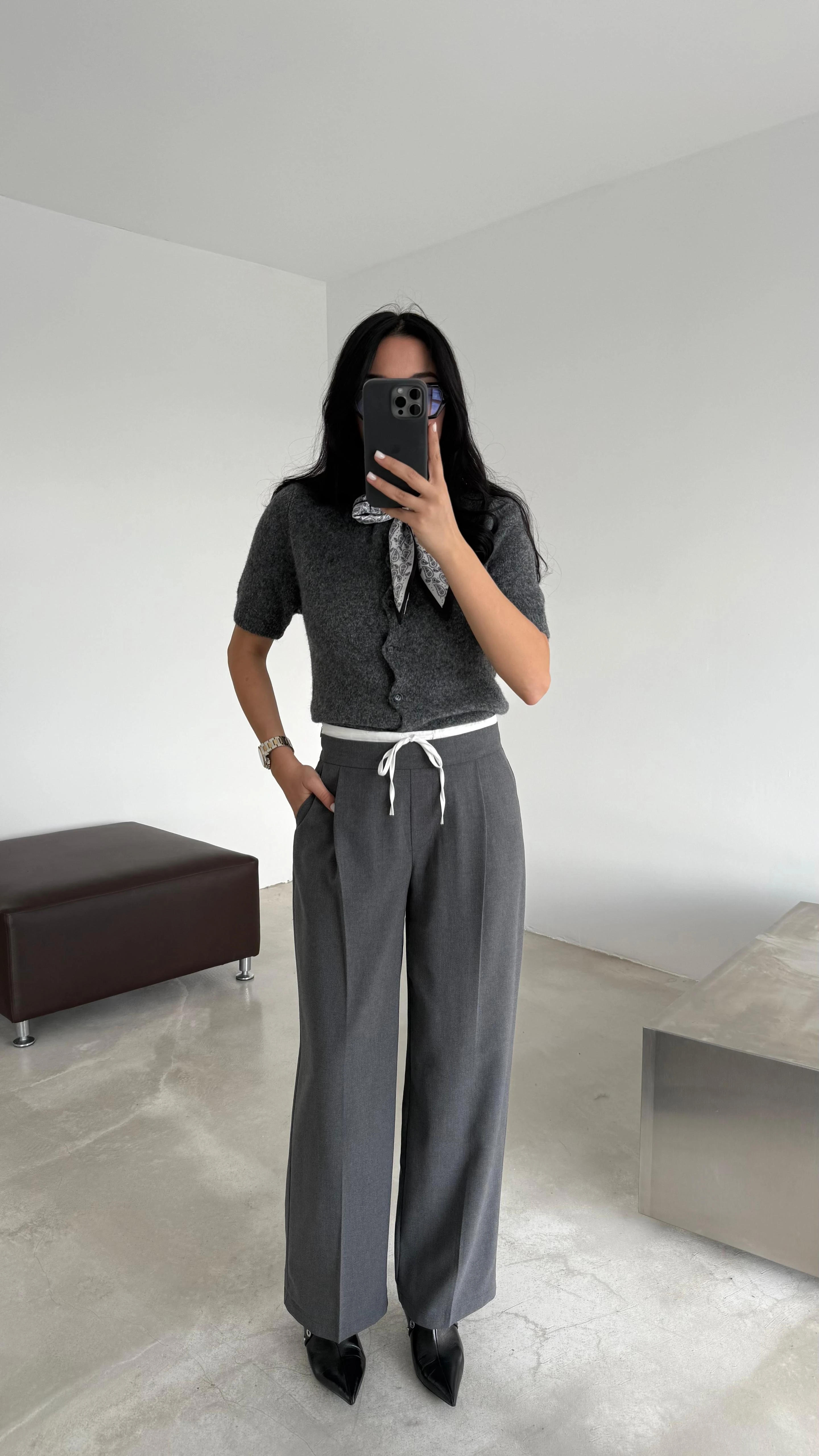 Bel Detaylı Kumaş Pantolon (VNT4037)